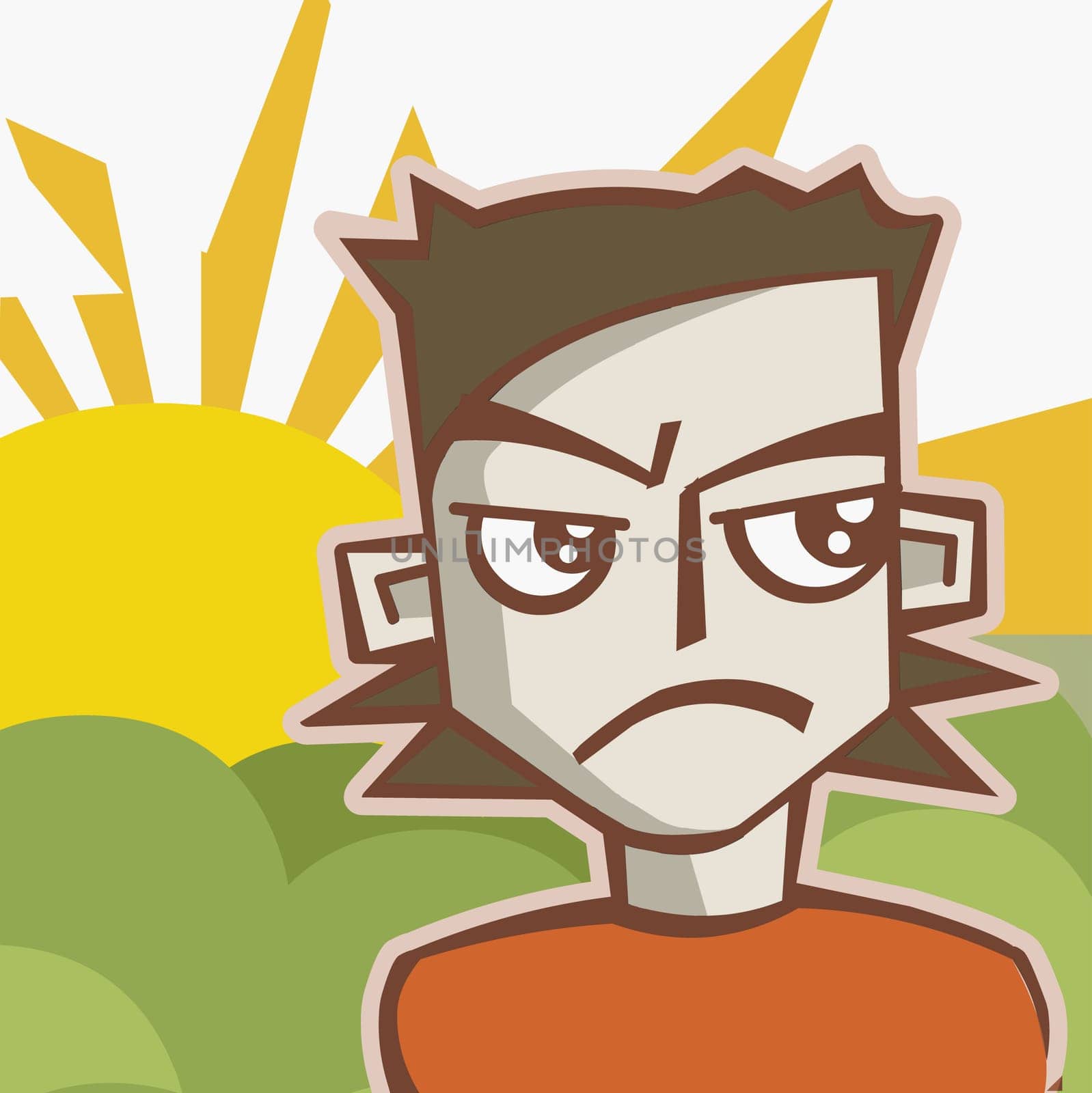 Boy looking angry