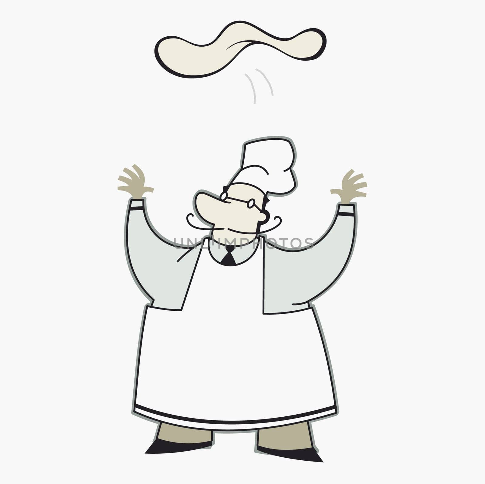 Chef tossing dough