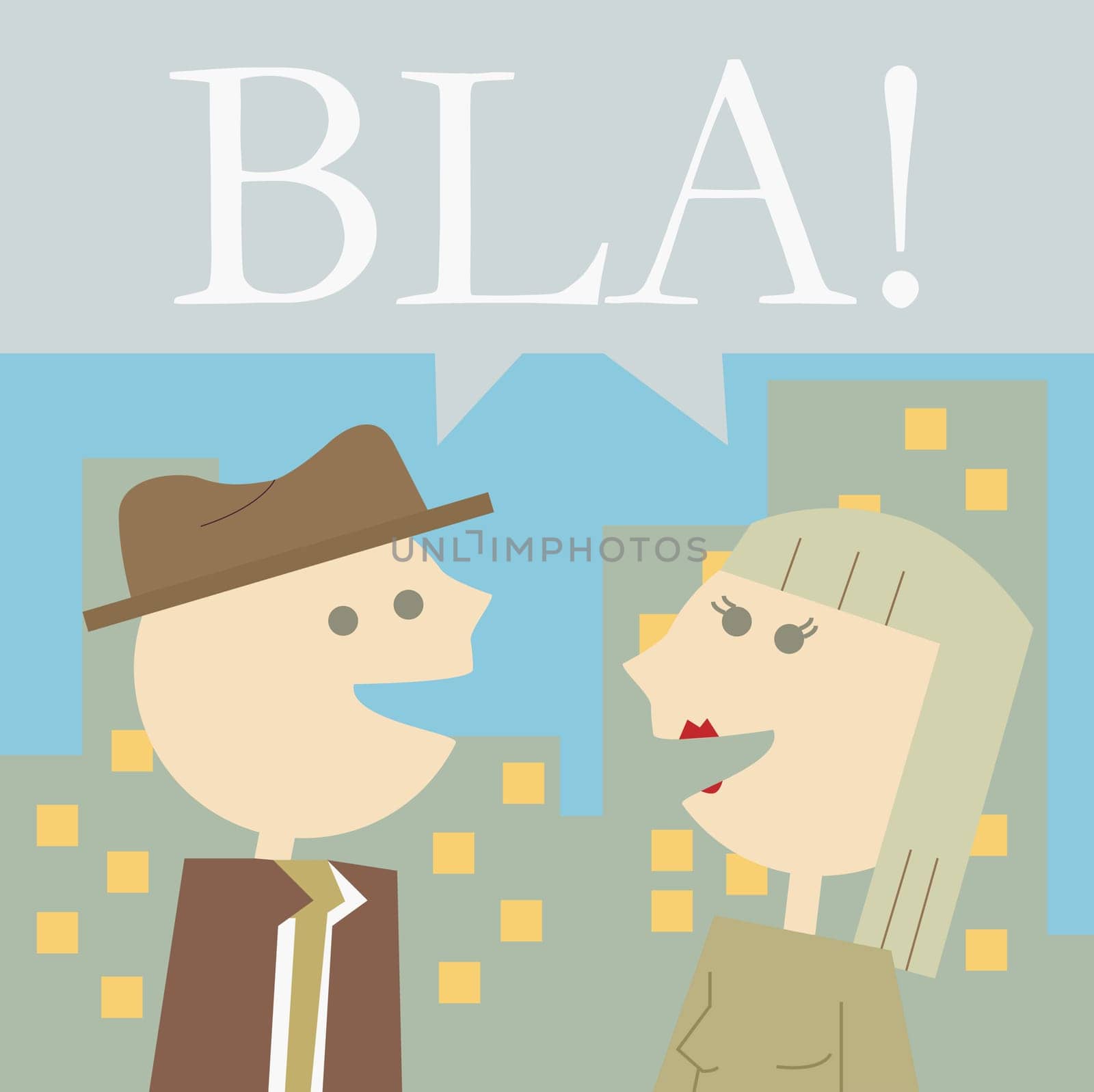 Man and a woman gossiping