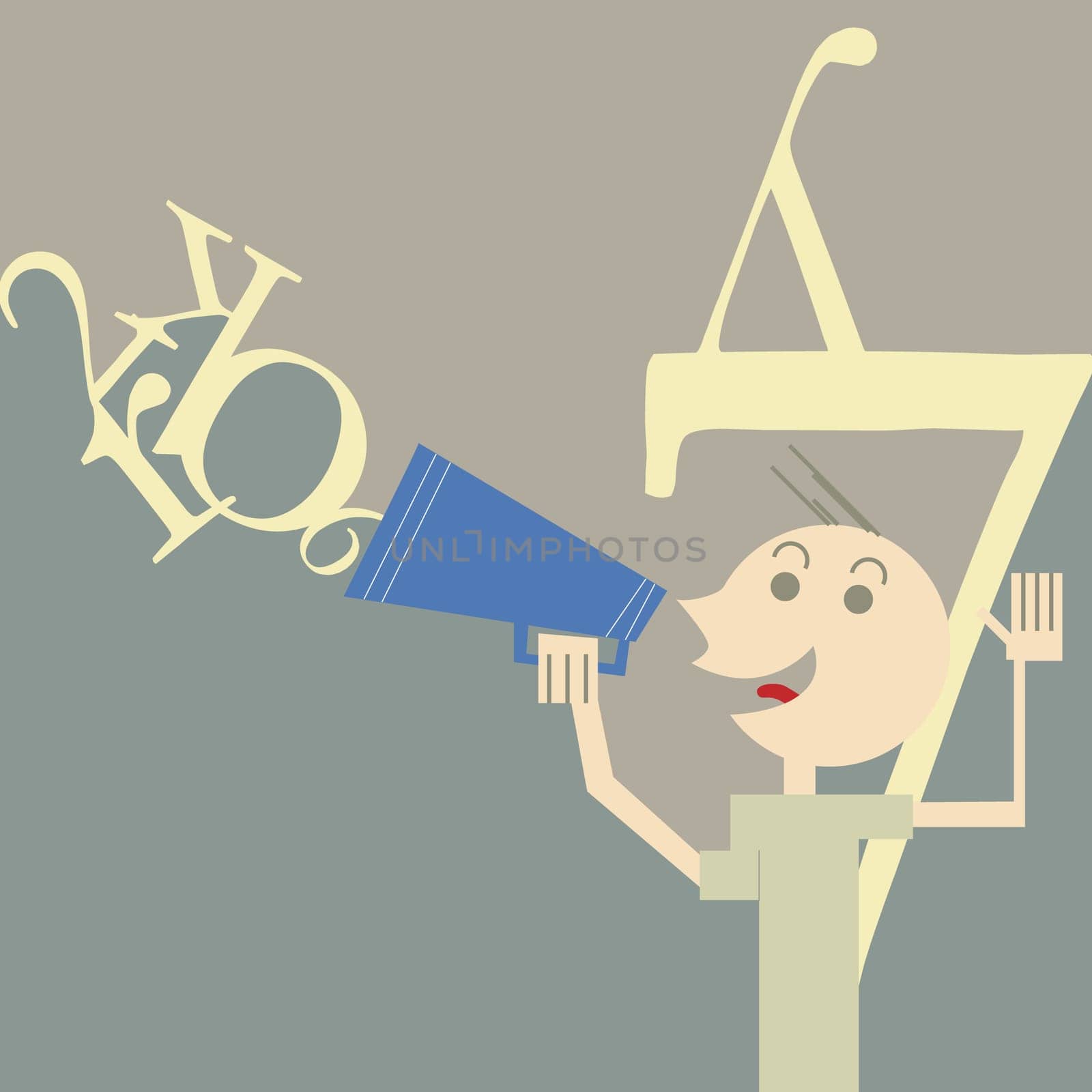 Person holding a megaphone