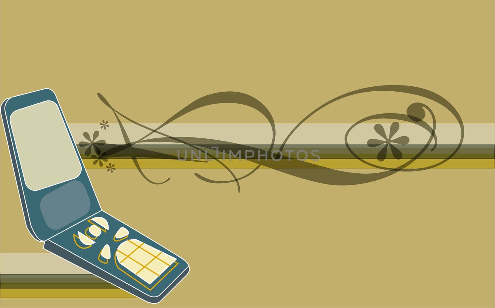 Close-up of an open mobile phone