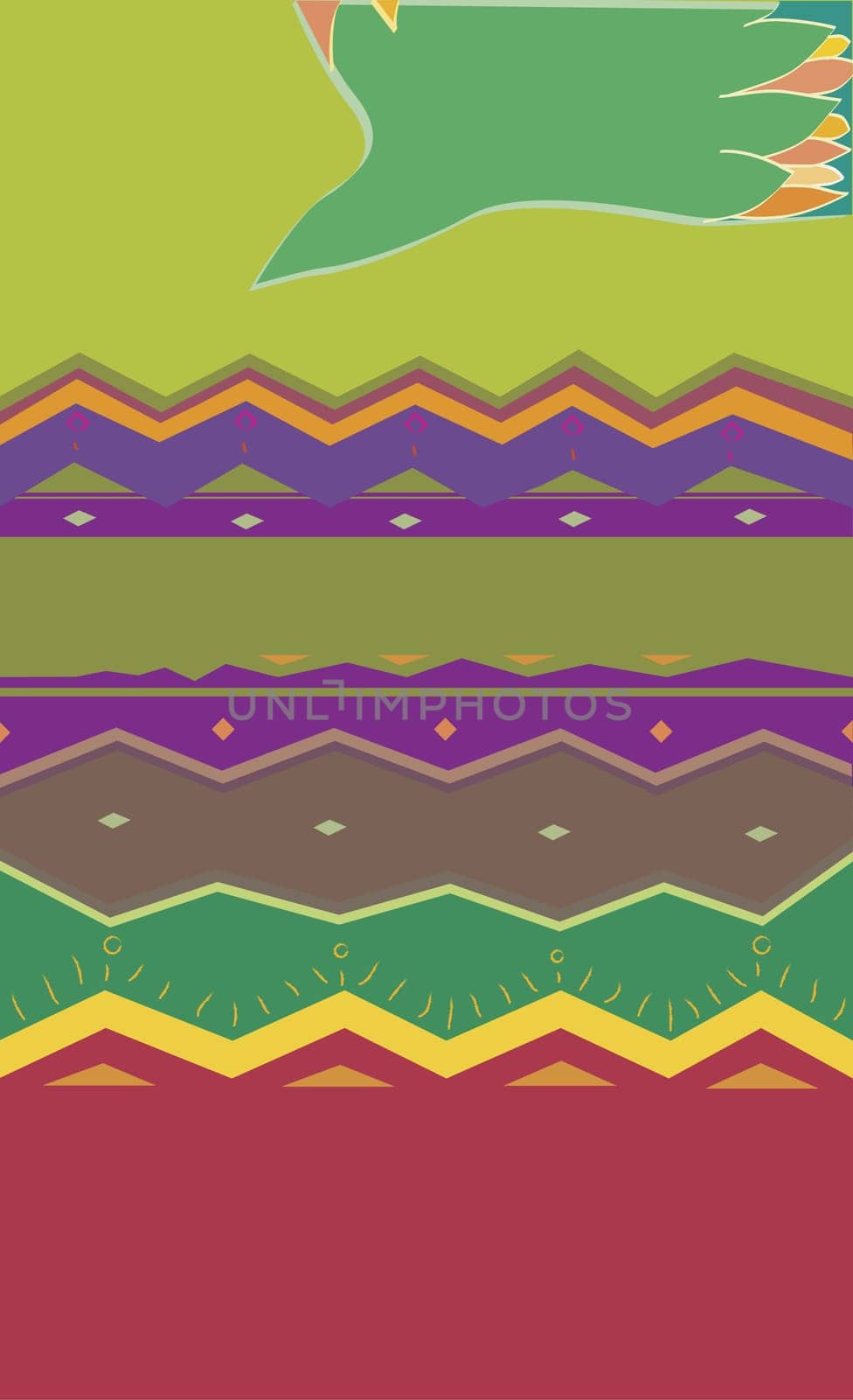 Condor bird on a Traditional American Indian pattern
