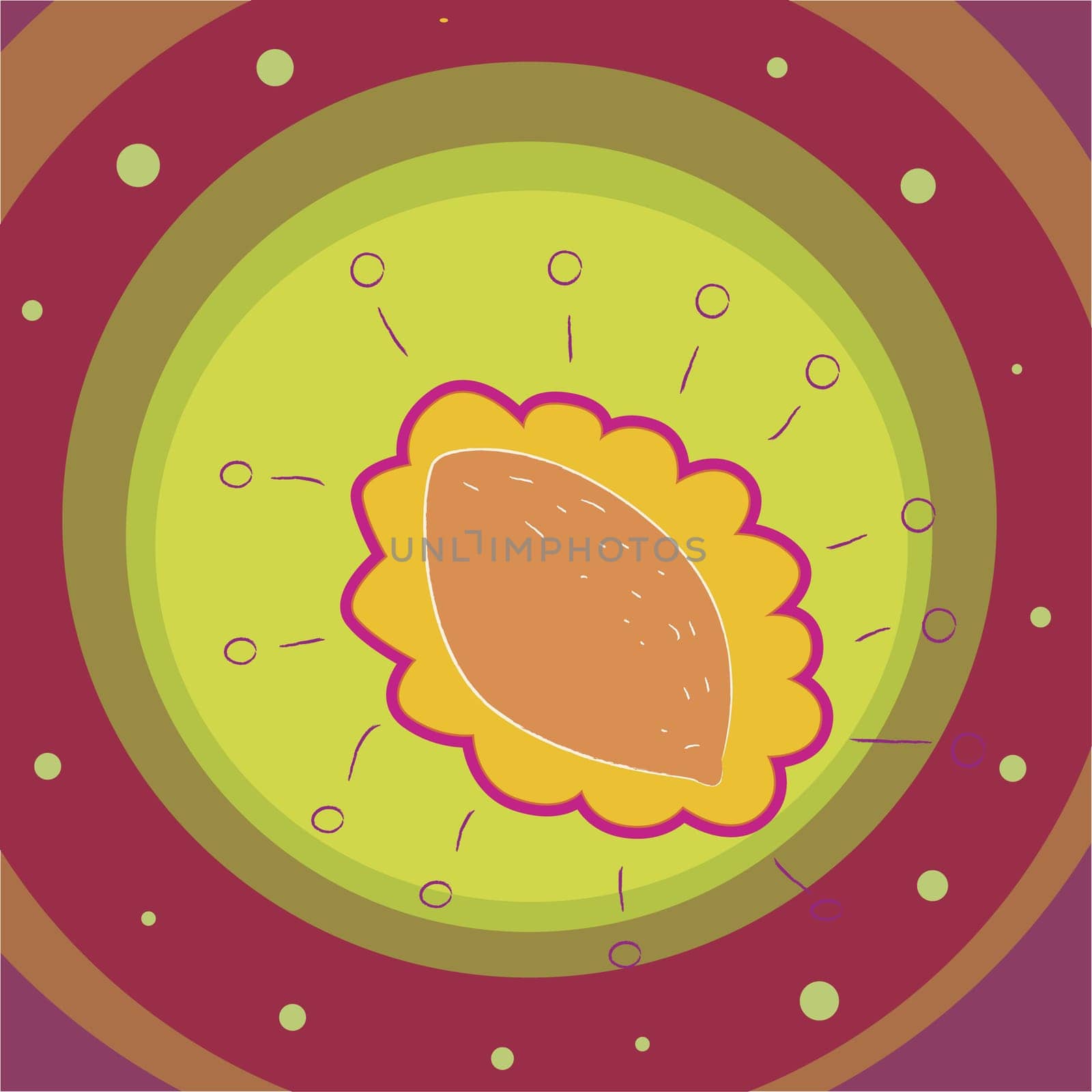 Almond on a Traditional American Indian pattern