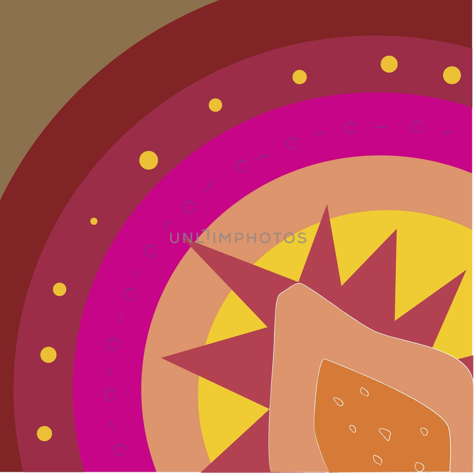 Papaya on a Traditional American Indian pattern