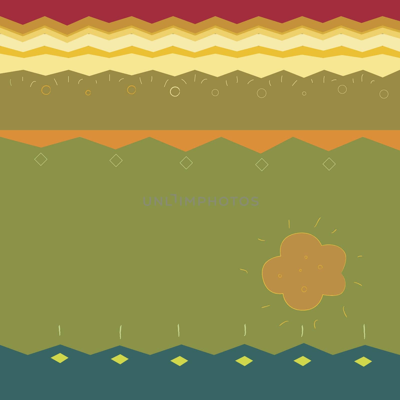 Flower on a Traditional American Indian pattern