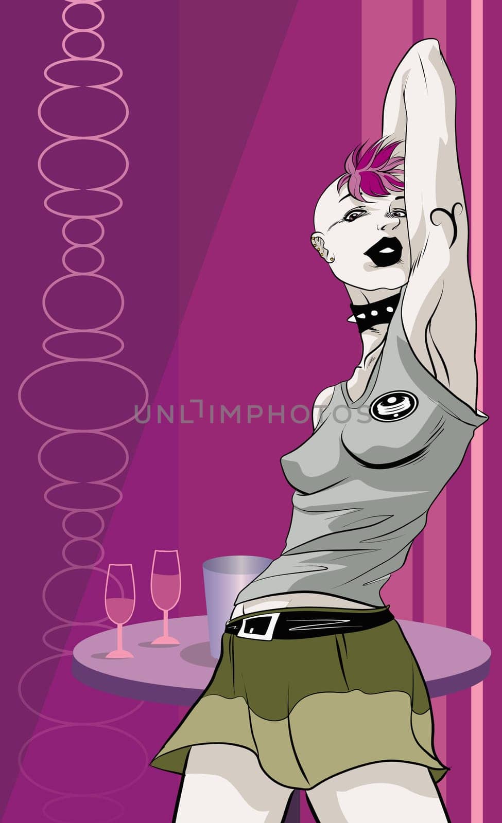 Woman dancing in a bar