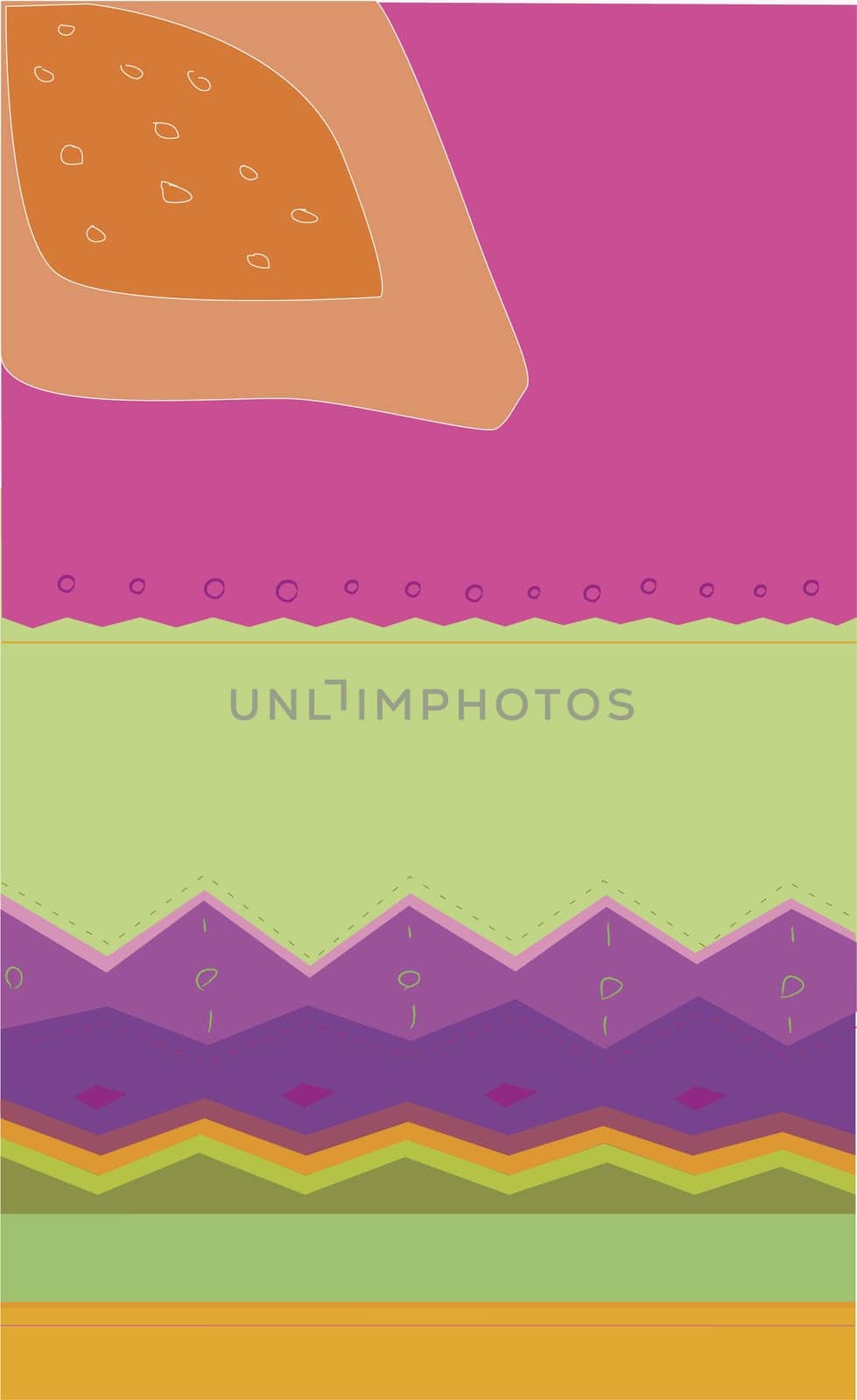 Papaya on a Traditional American Indian pattern