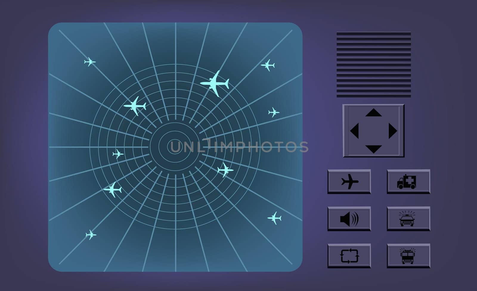 Close-up of airplanes on a radar screen