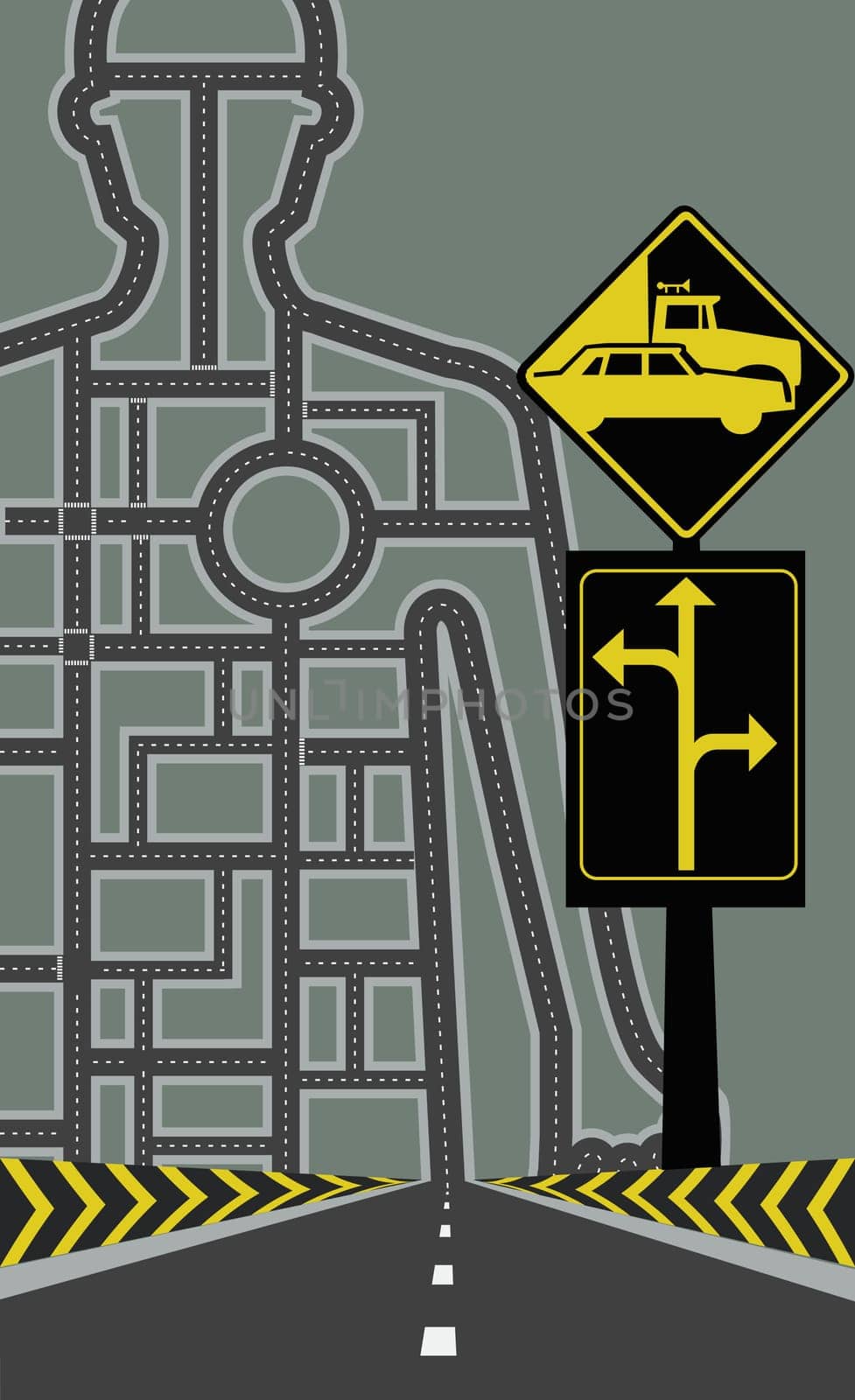 Road sign on the roadside