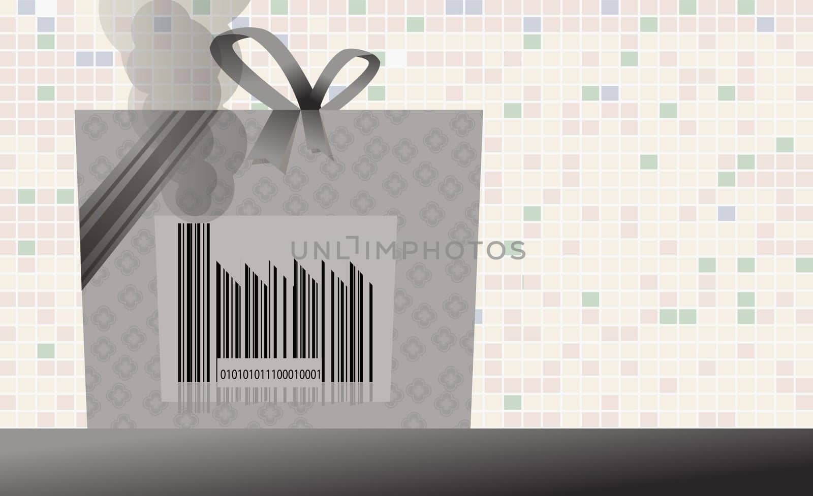 Bar code on a shopping bag