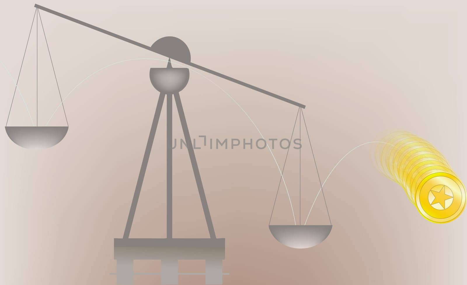 Coin on a weighing scale