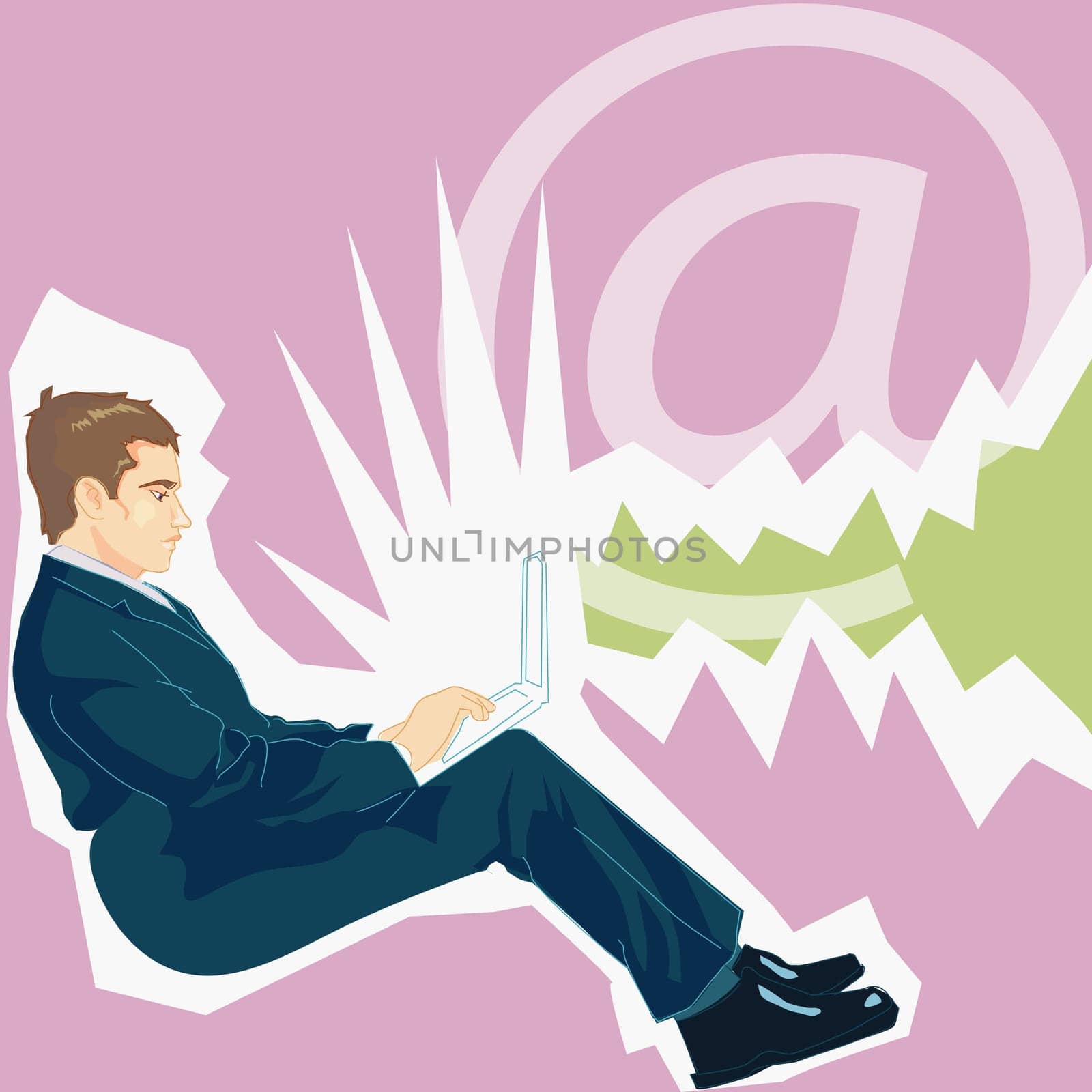 Businessman using a laptop