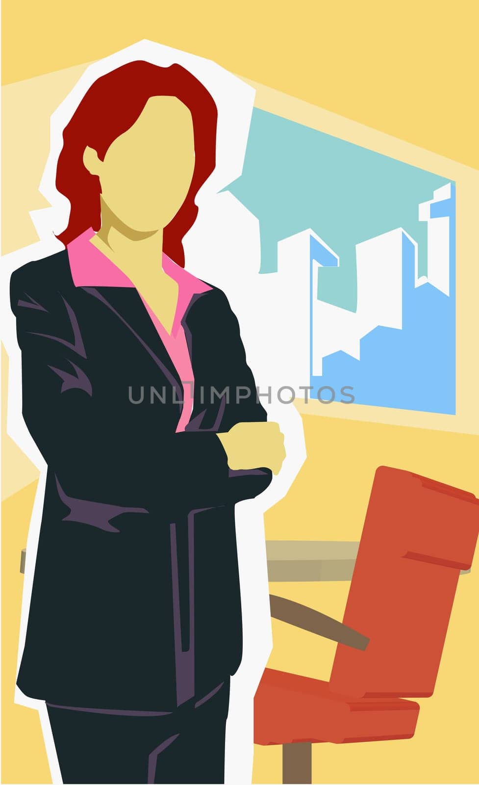 Businesswoman standing with her arms crossed