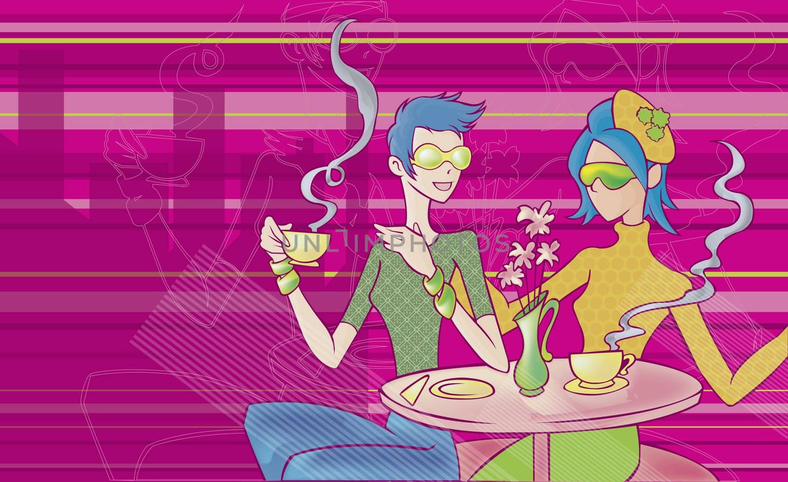 Two women sitting in a cafe