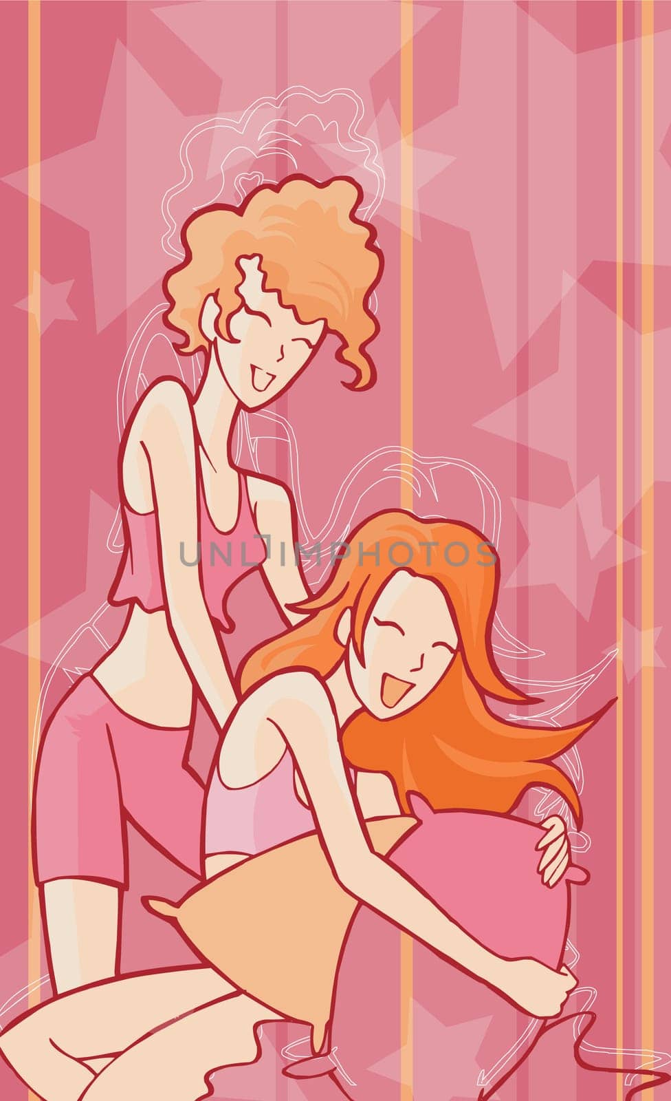 Two young women smiling