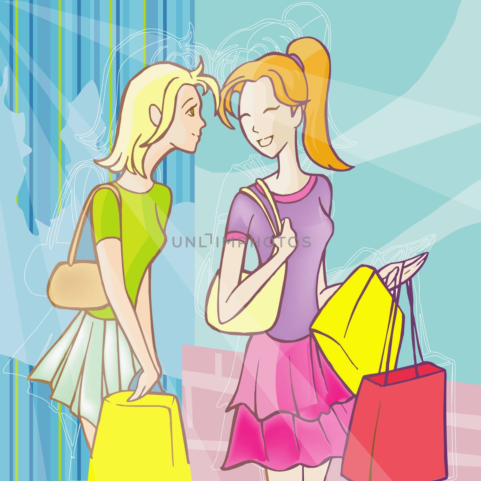 Two women shopping