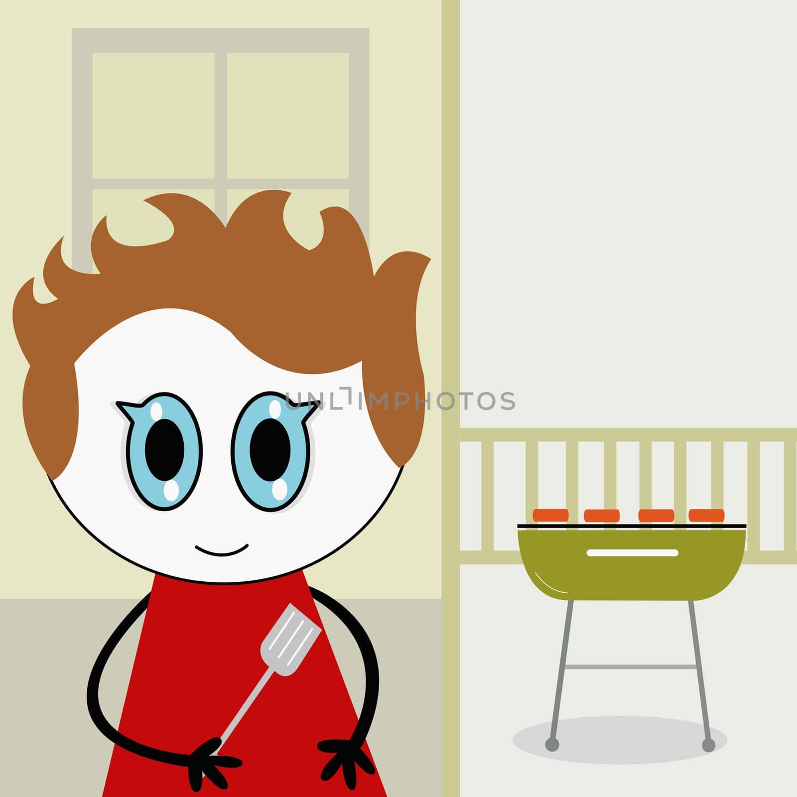 Boy holding a spatula