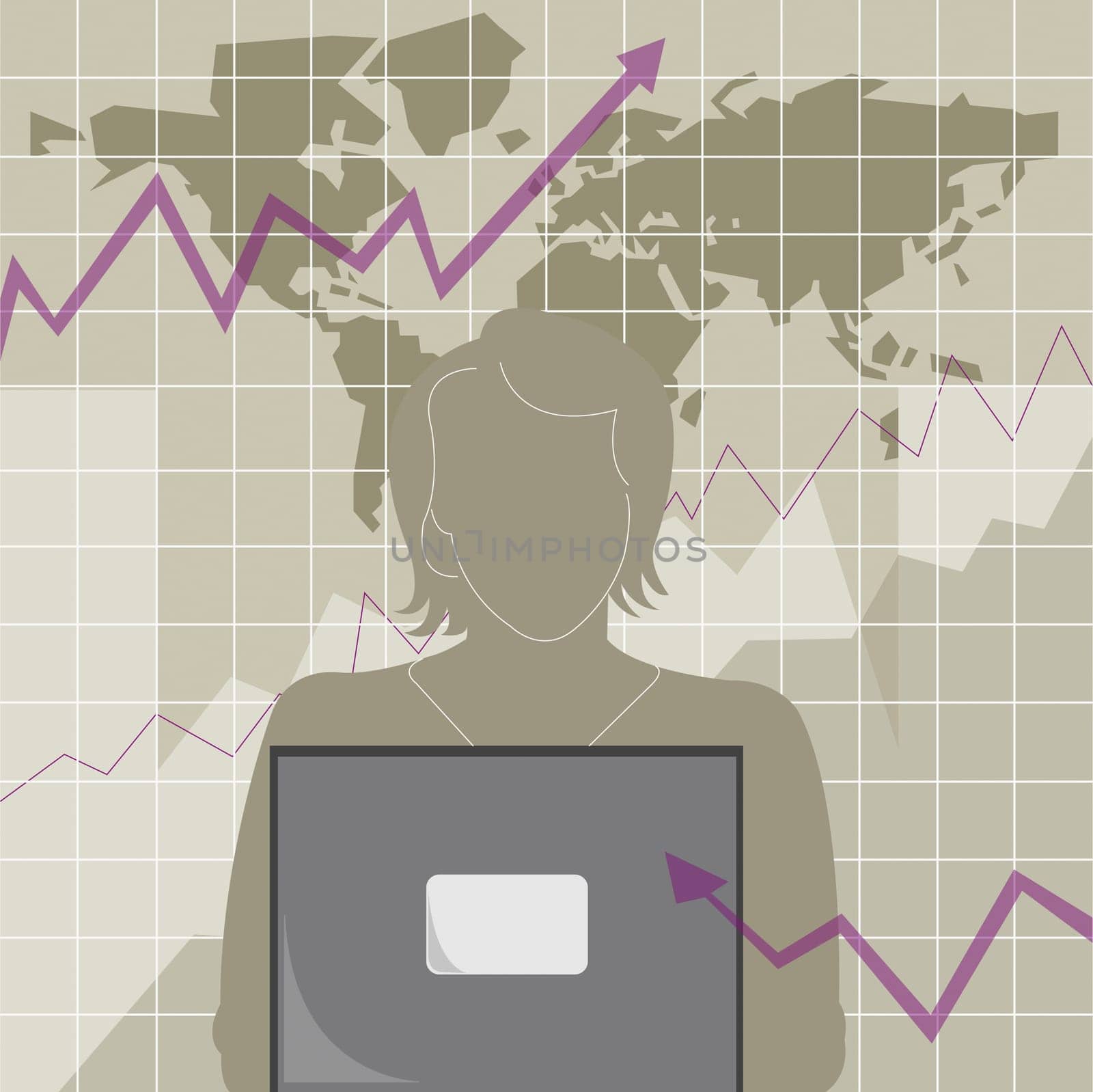 Businesswoman using a laptop