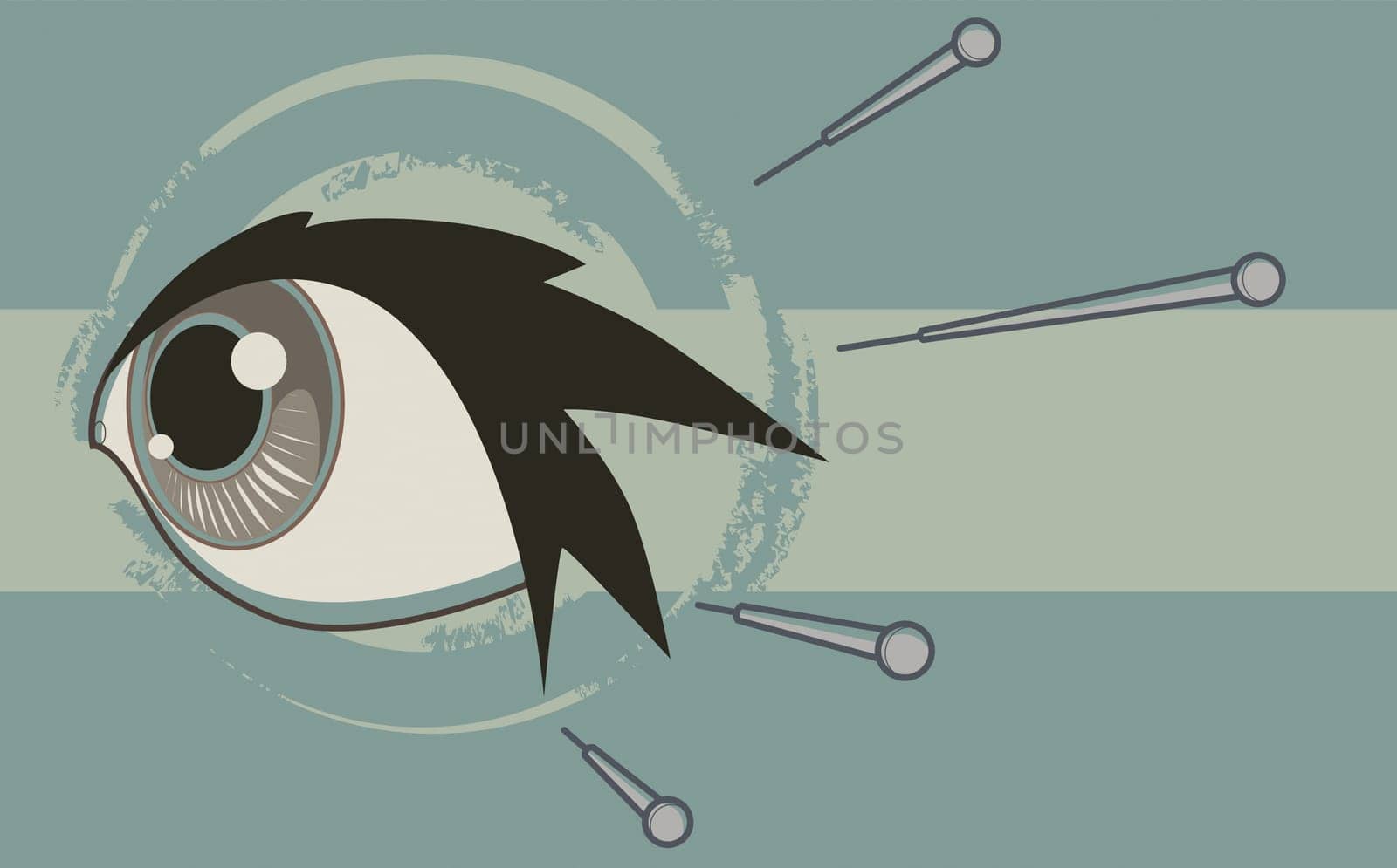 Botox injection injecting into human eye
