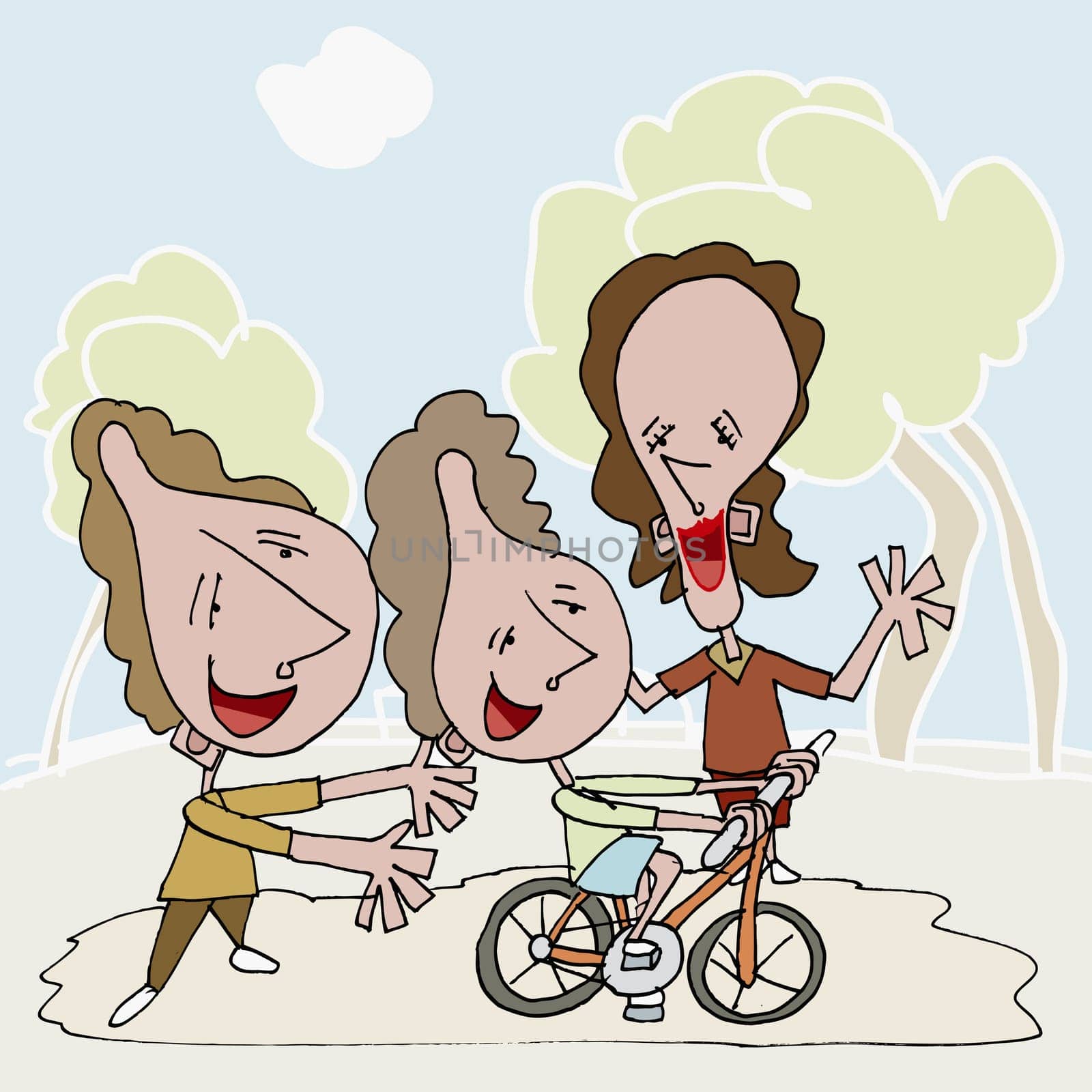 Side profile of a child riding a bicycle