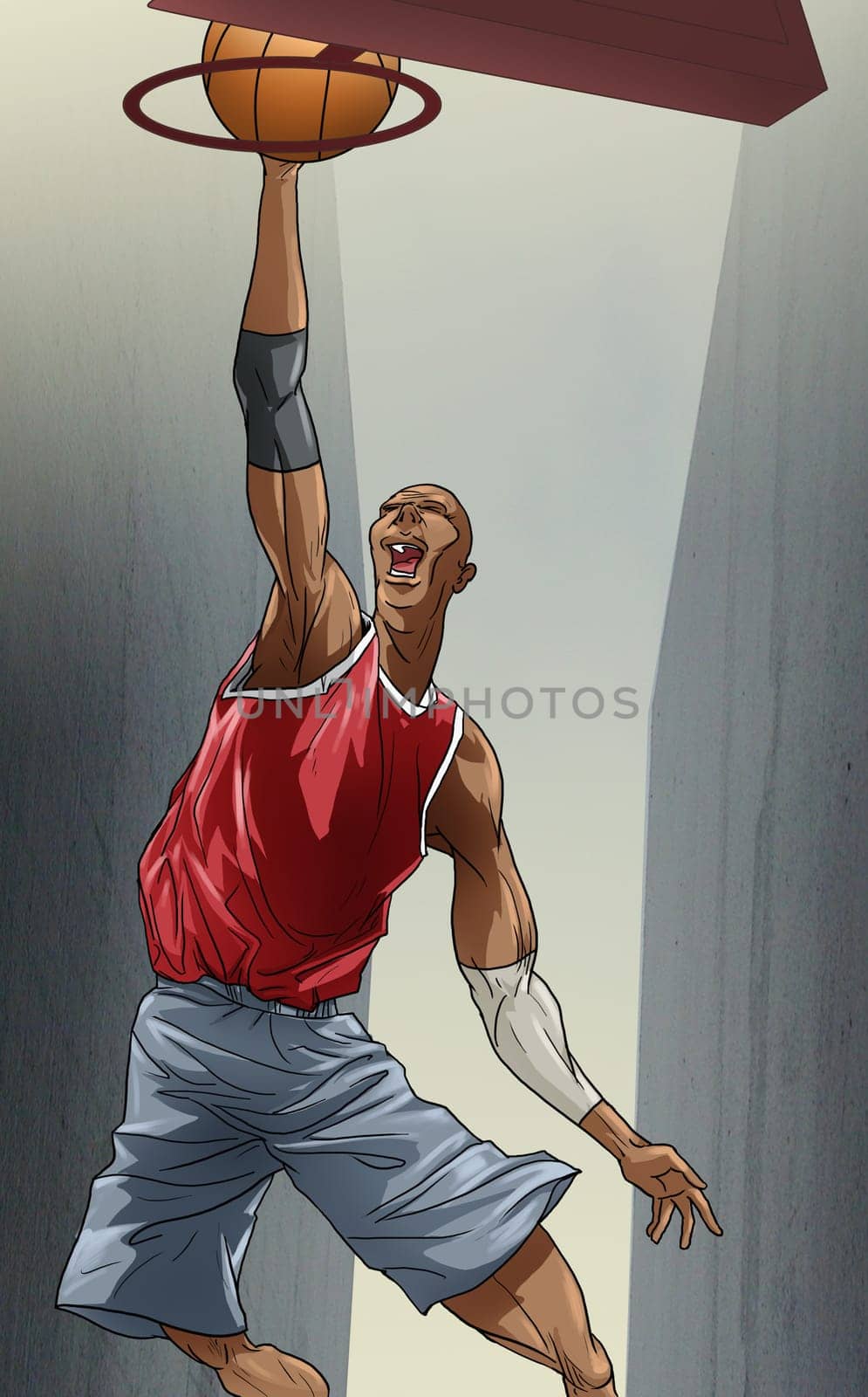 Man shooting a basket