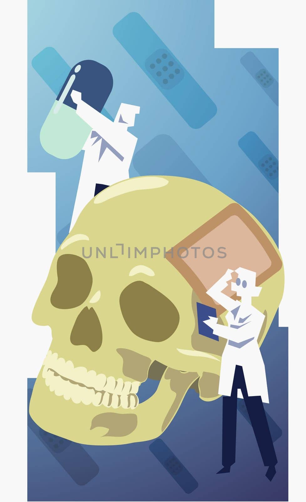 Female doctor holding a capsule