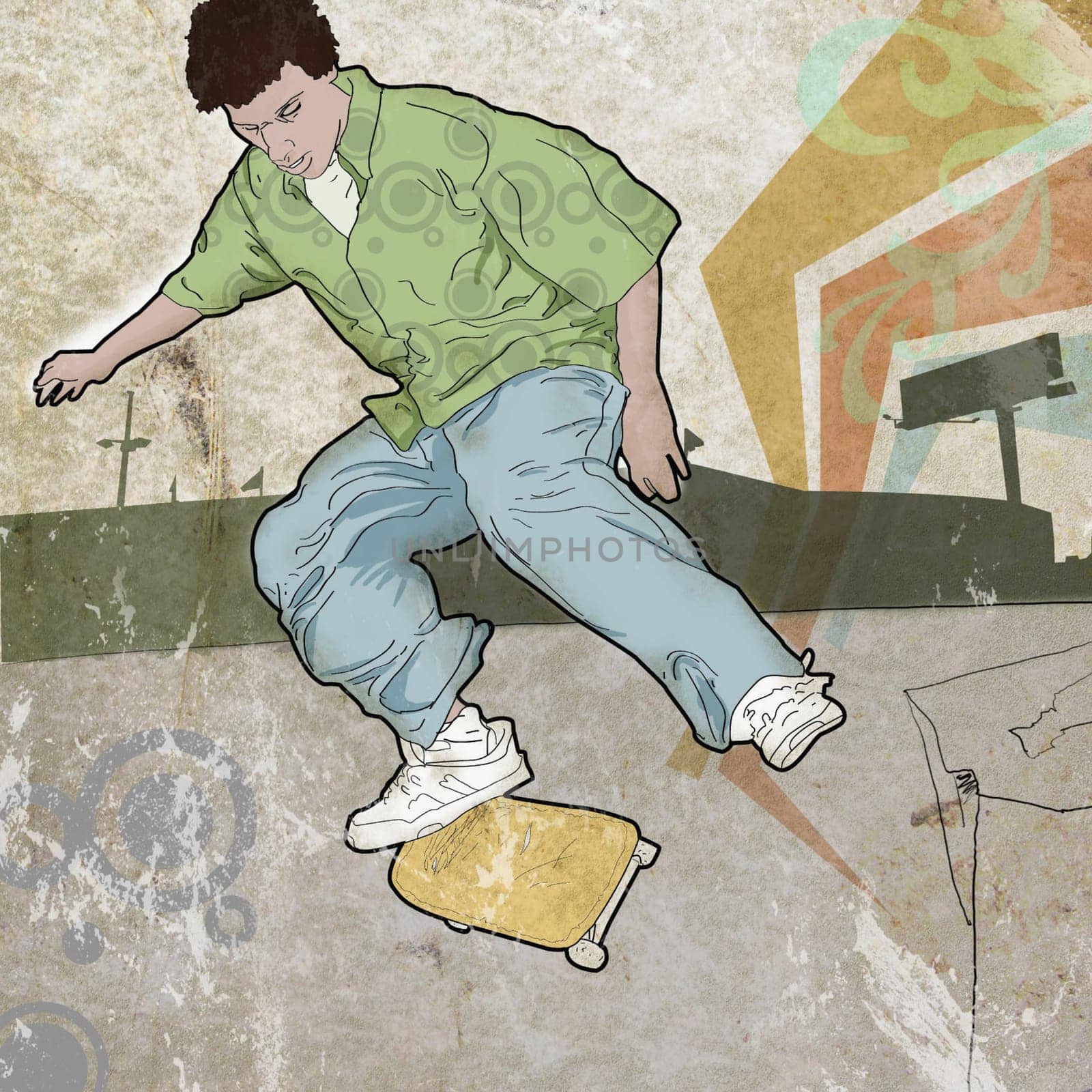 Man skateboarding on the road
