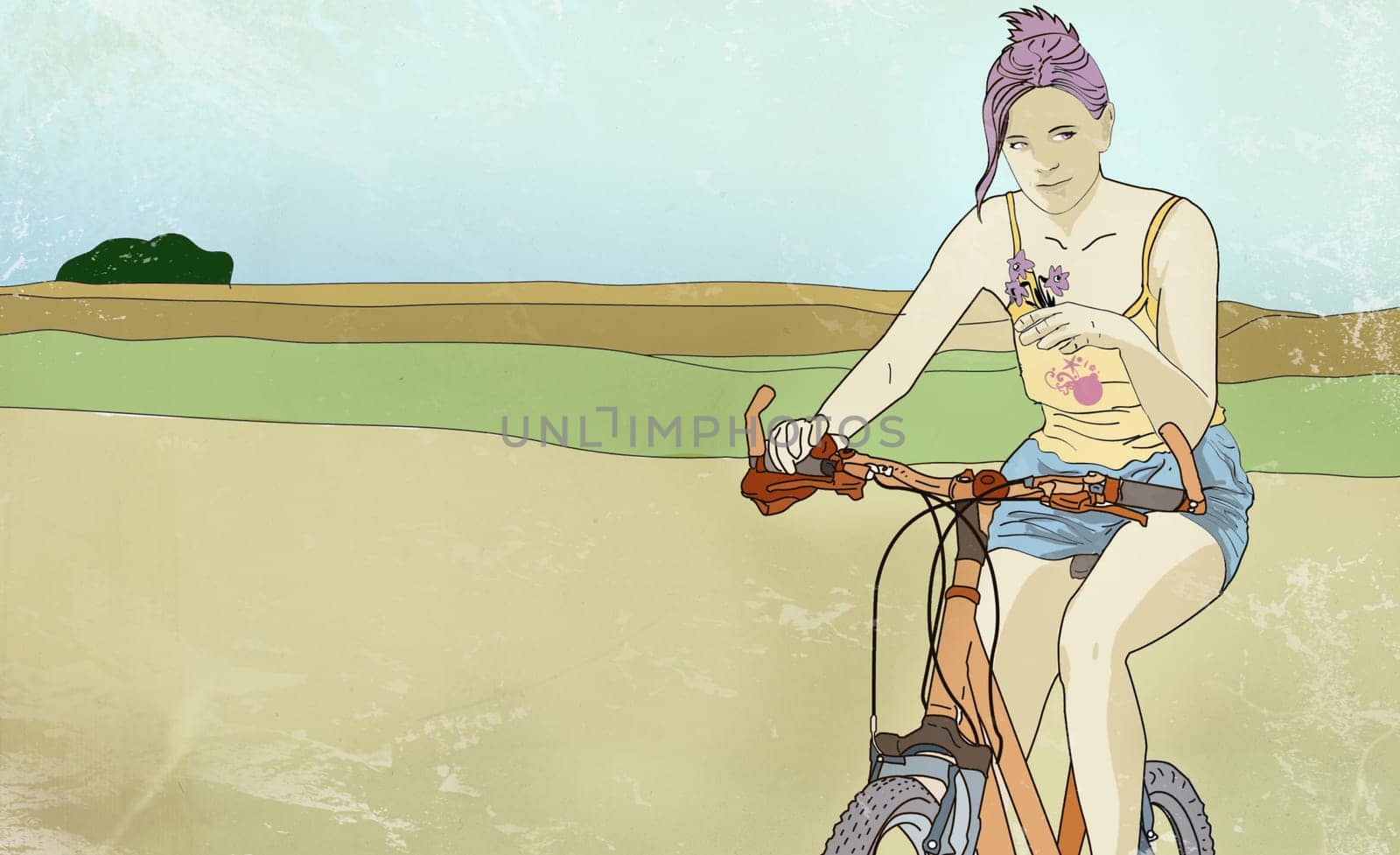 Woman riding a bicycle