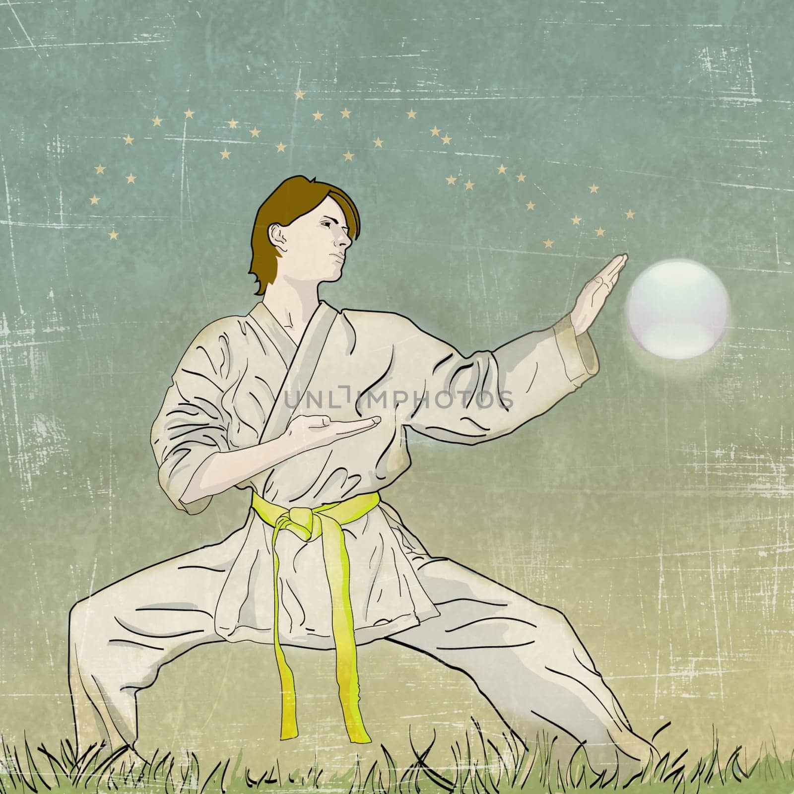 Man practicing martial arts