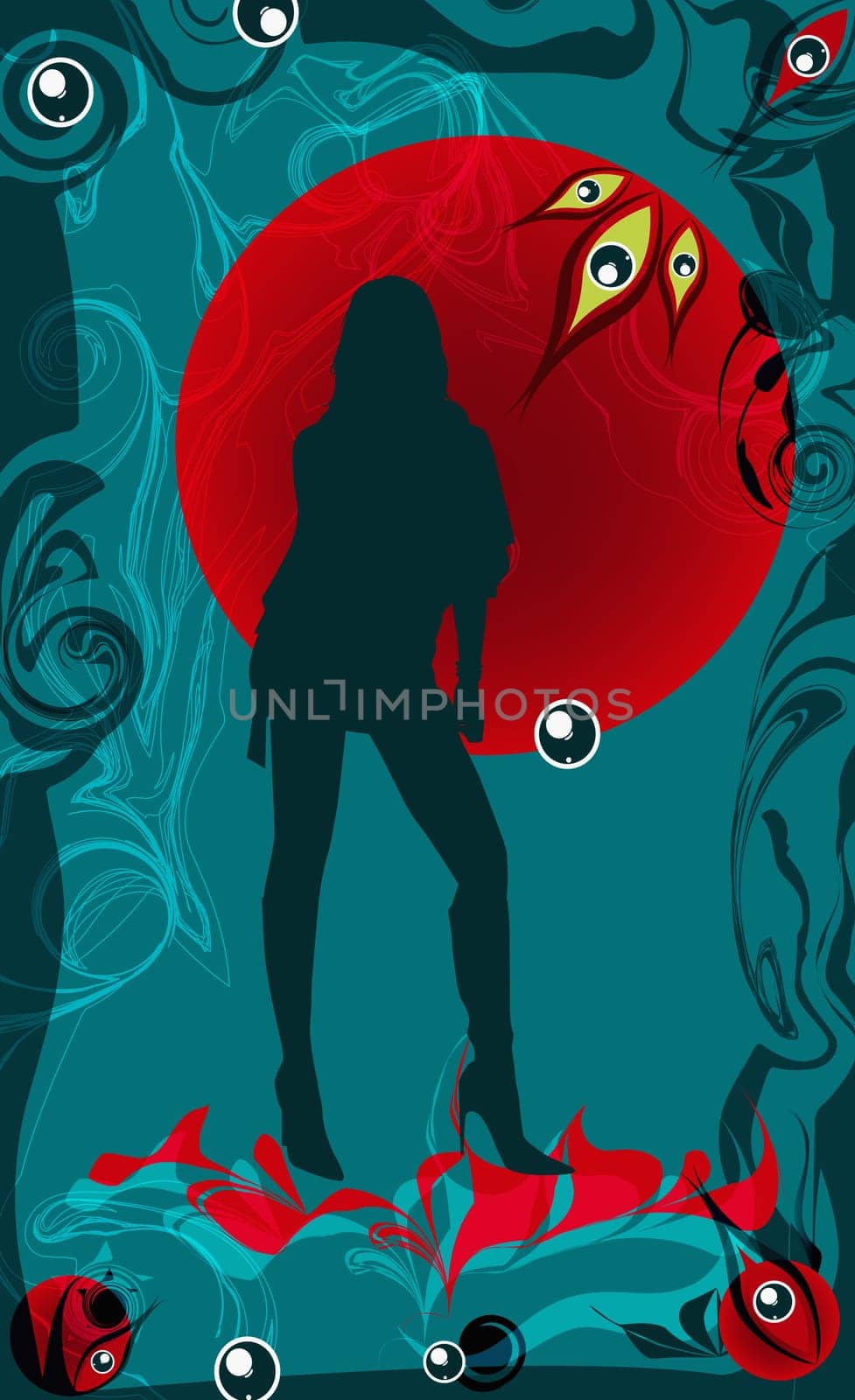 Silhouette of a woman standing