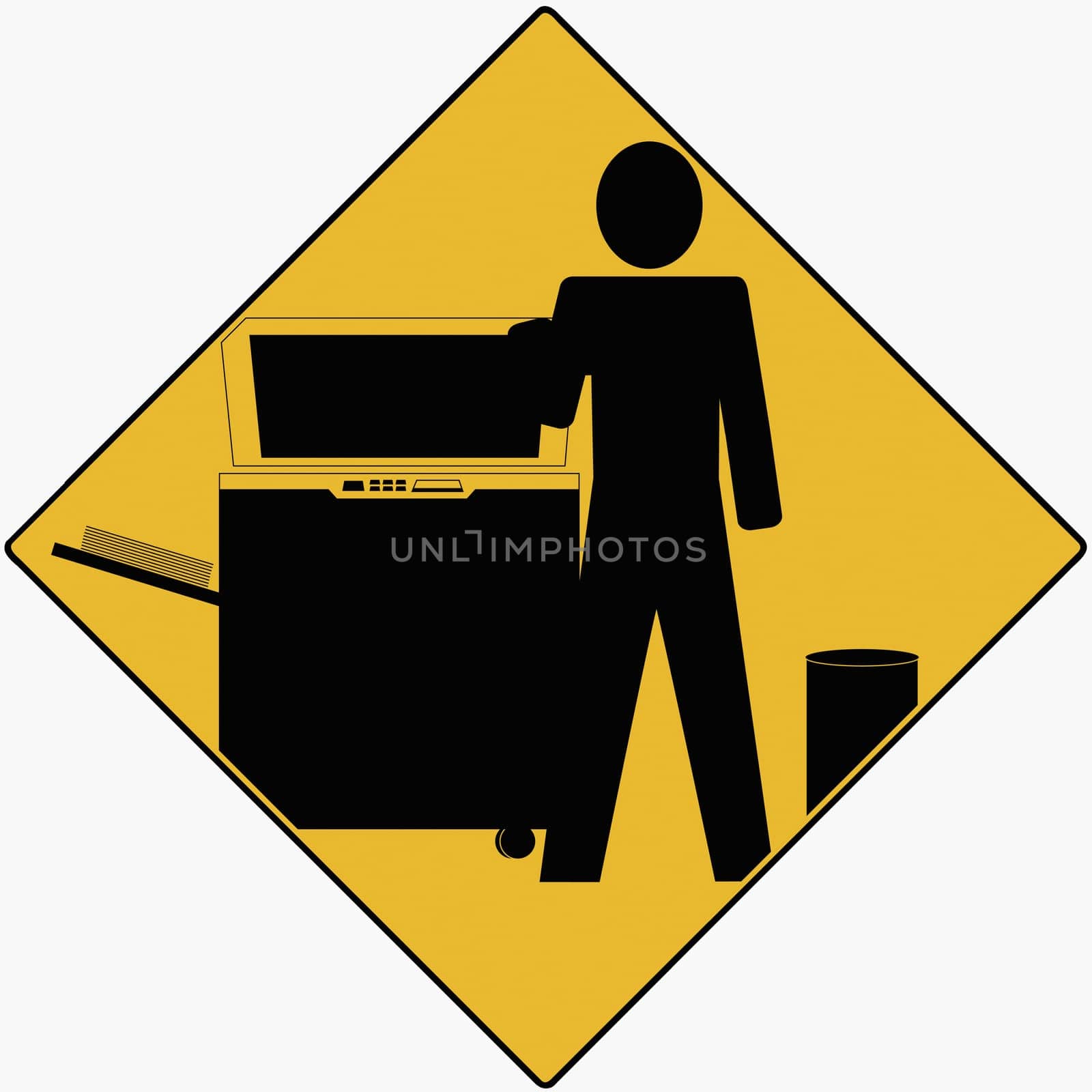 Businessman standing near a photocopying machine