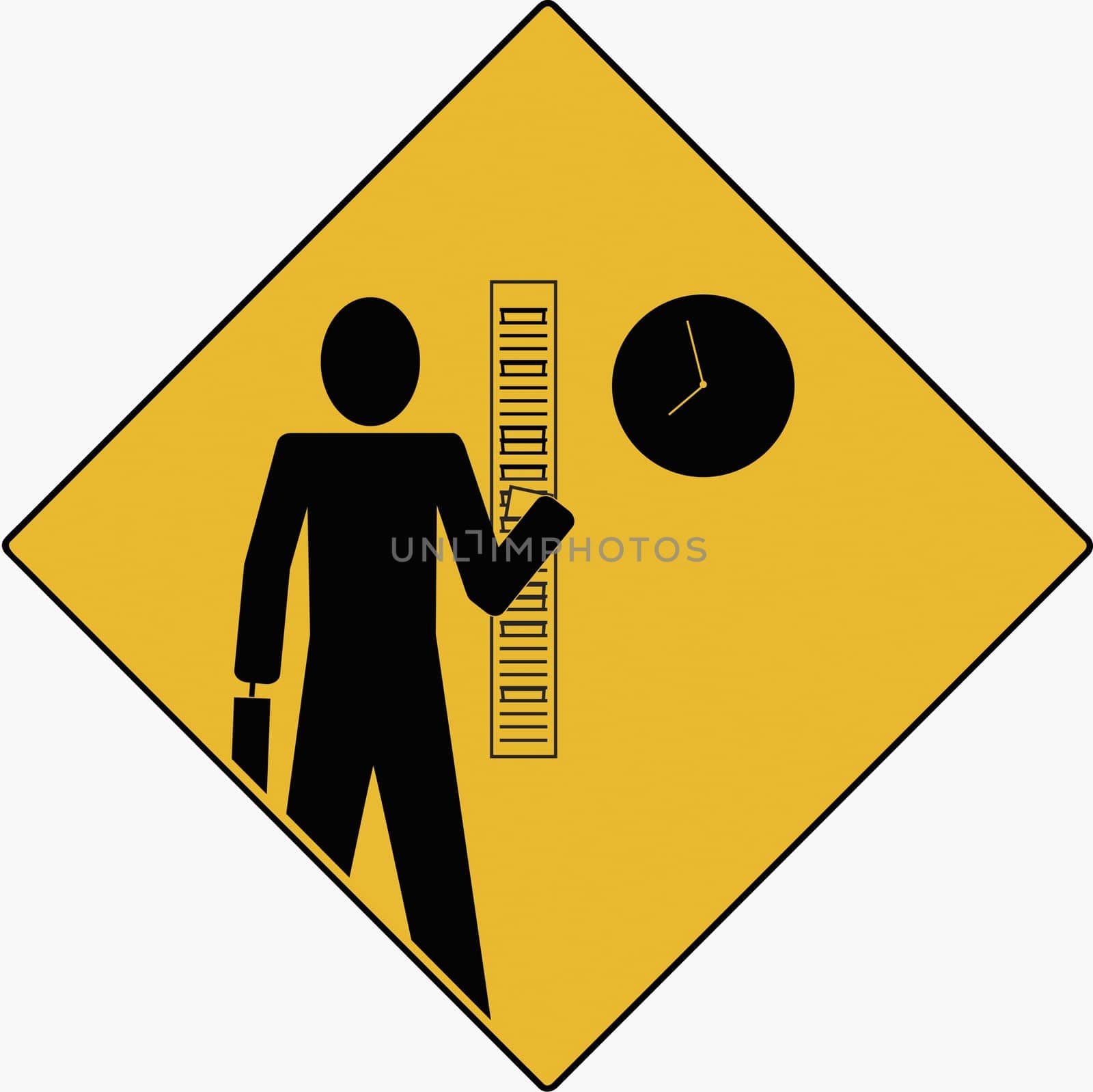 Businessman punching a job card