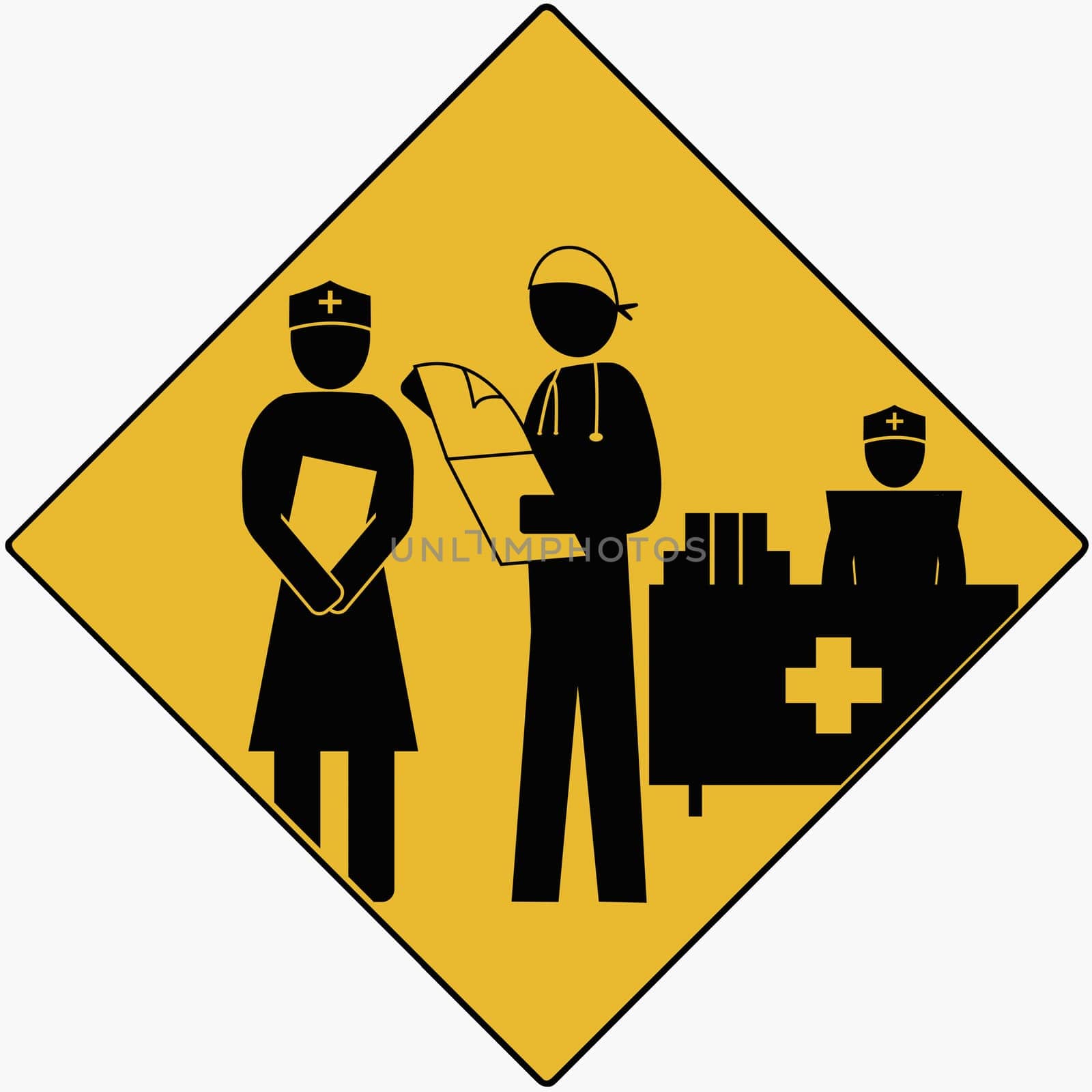 Doctor reading a medical report with a nurse beside him