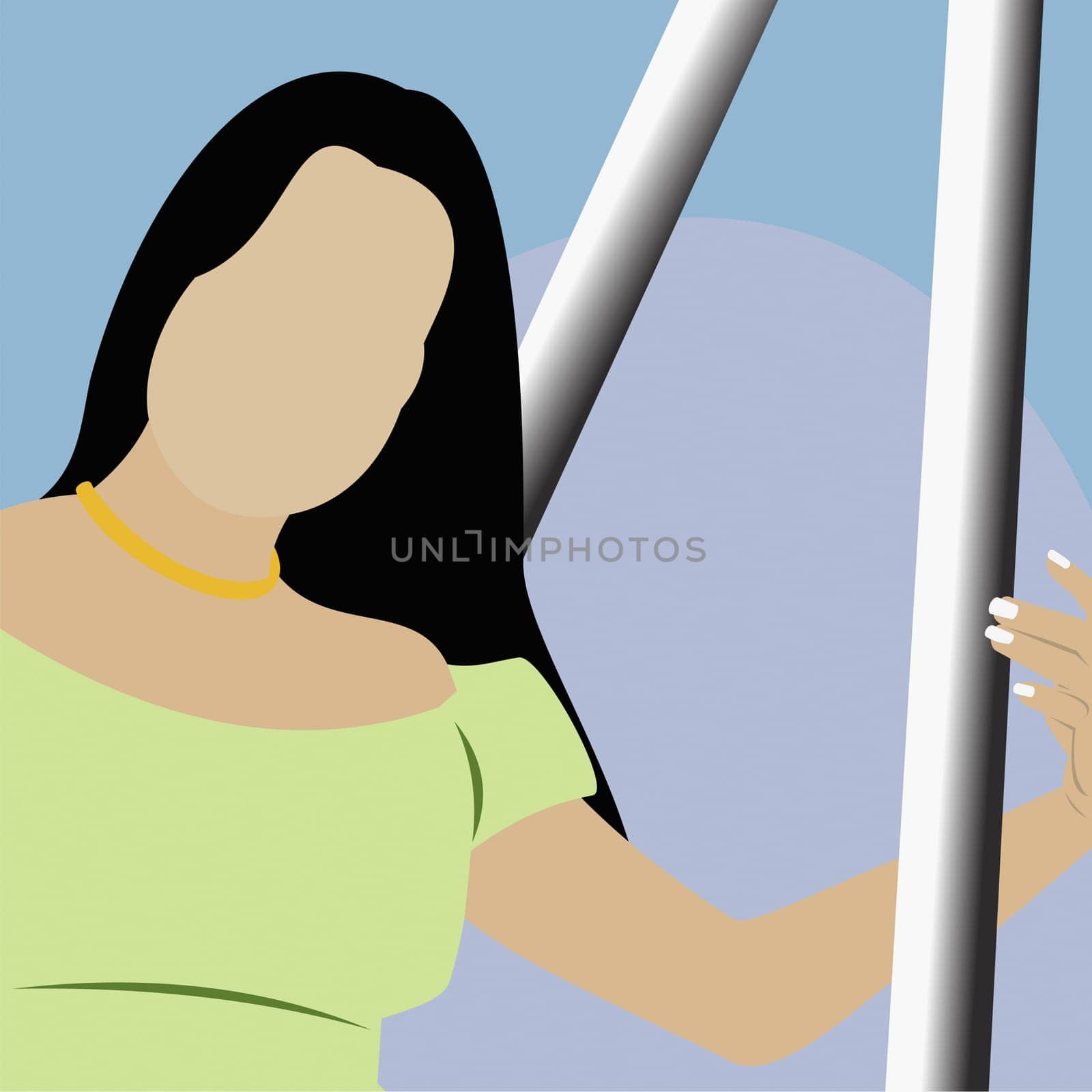 Young woman sitting on a swing