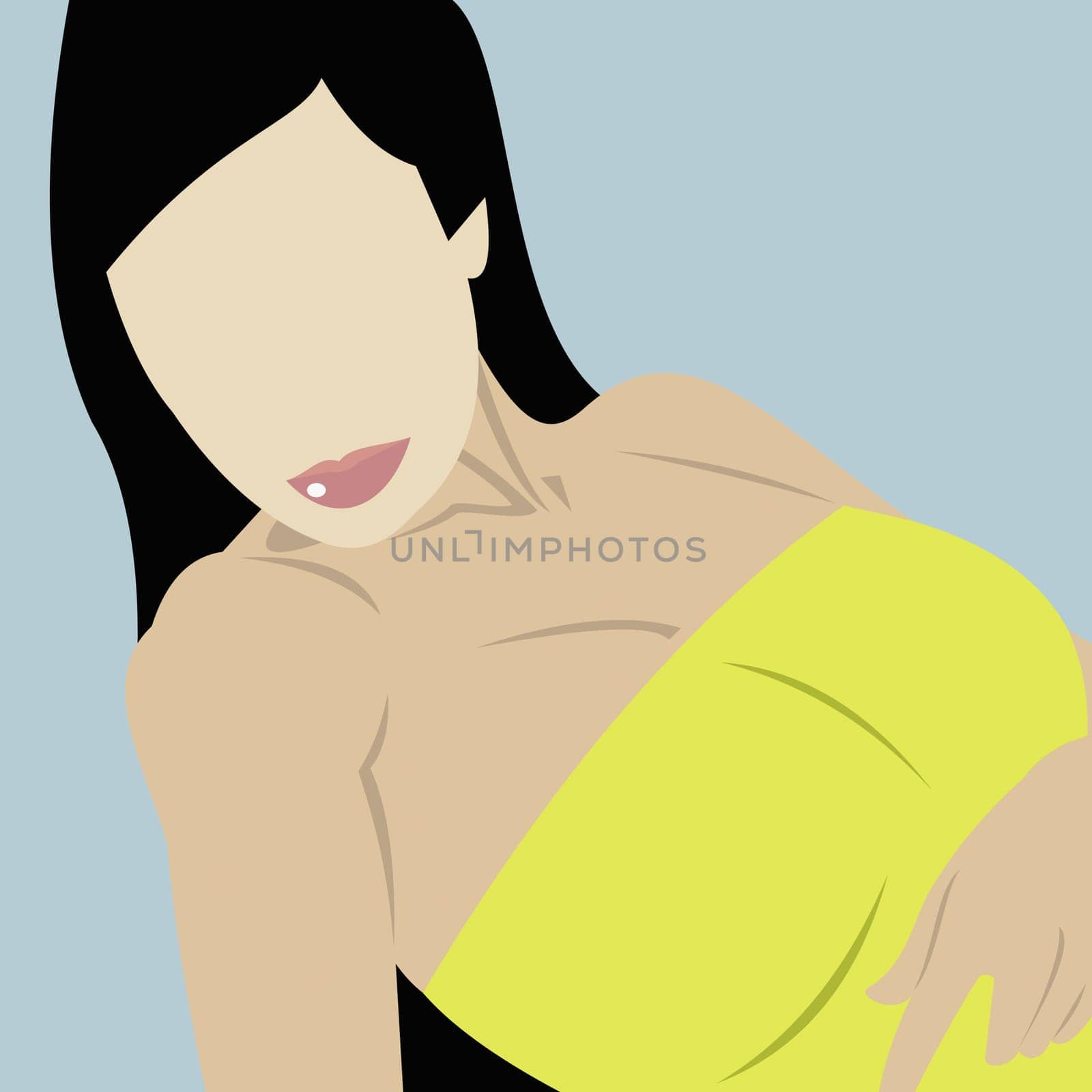 Young woman wearing a tube top