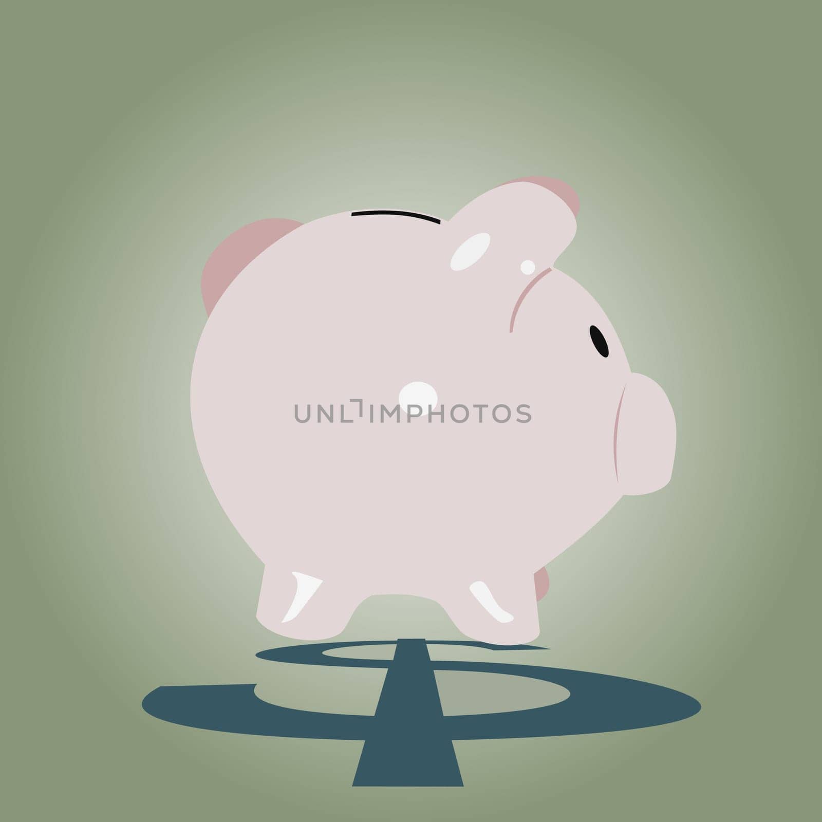 Piggy bank on a dollar sign