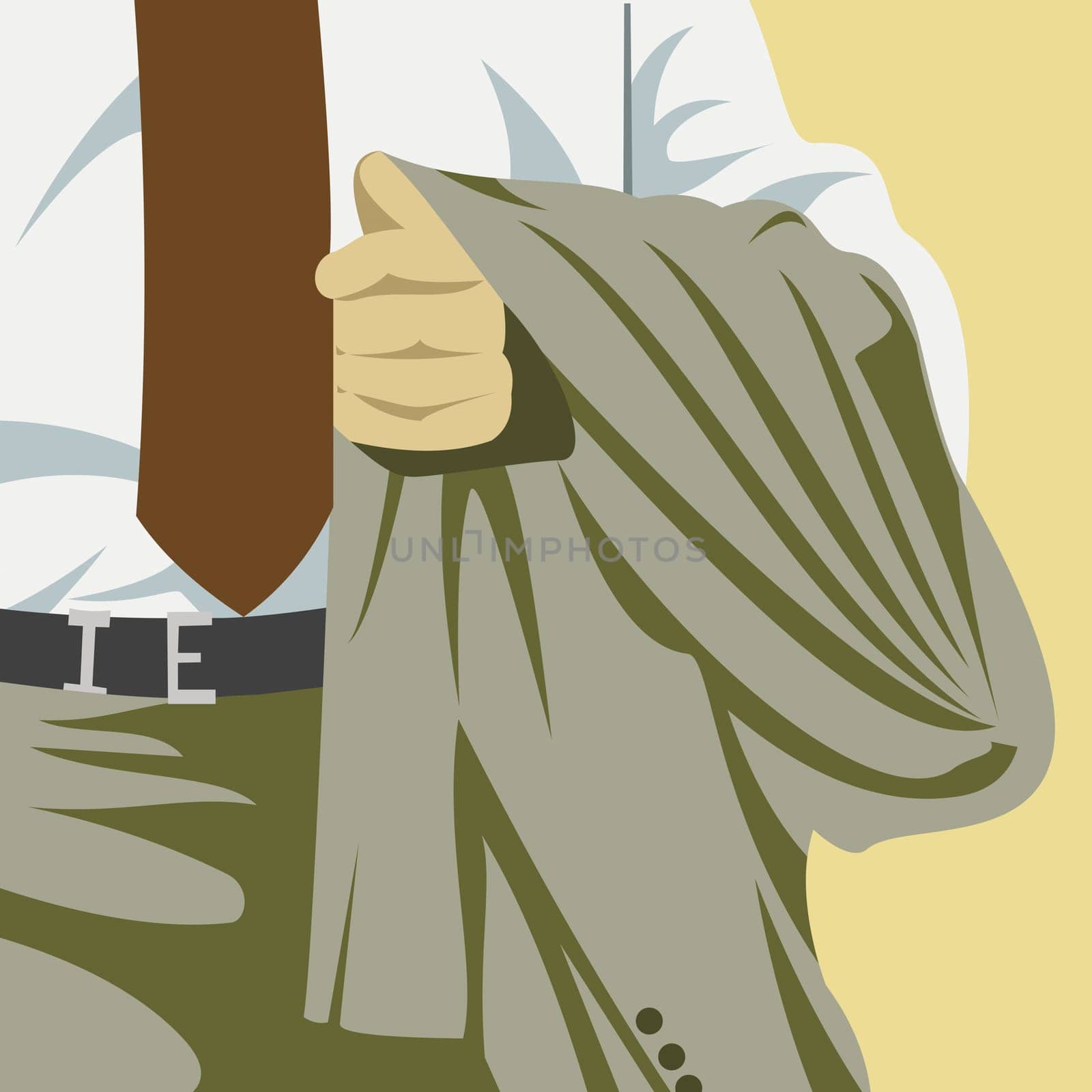 Businessman holding his jacket