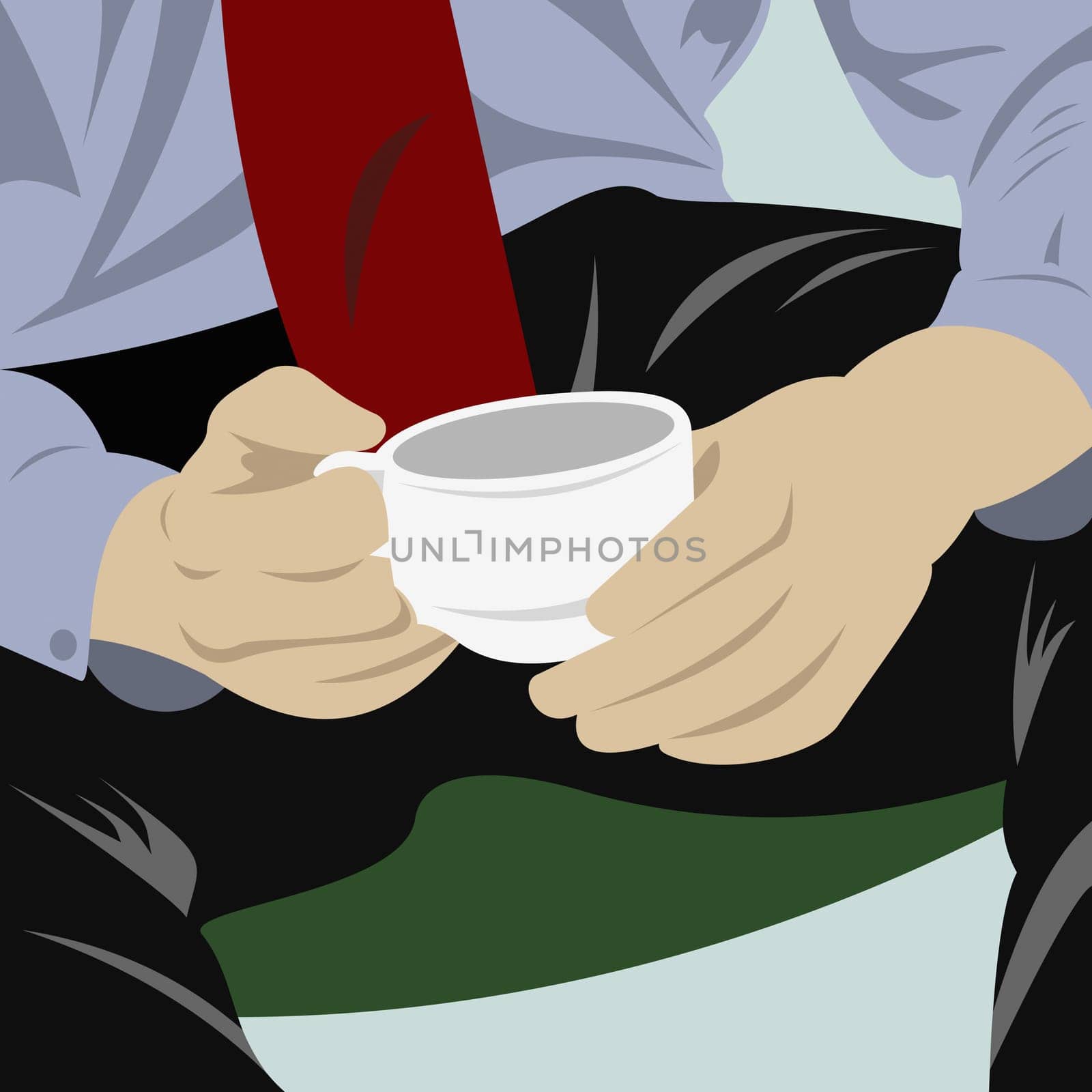 Businessman holding a cup of tea