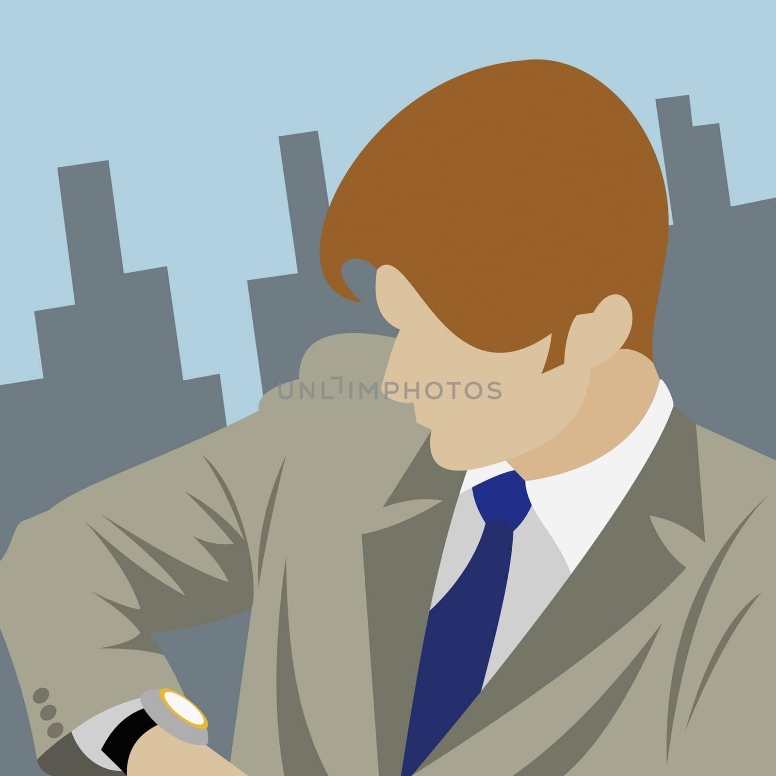 Businessman checking the time
