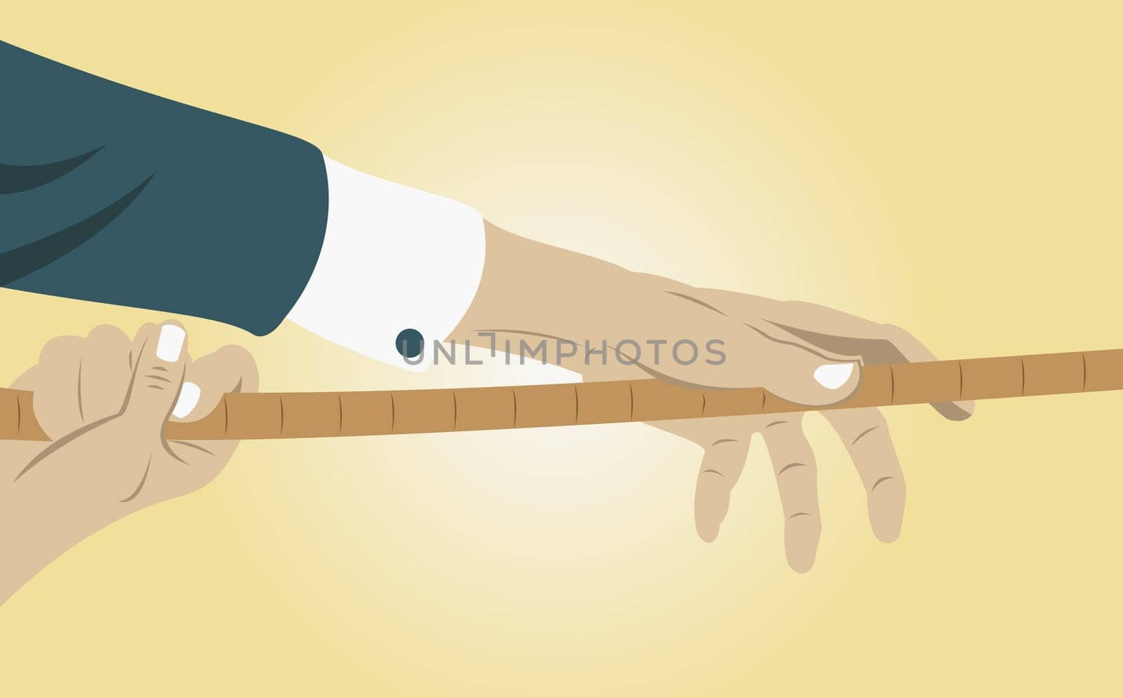 Businessman pulling a rope
