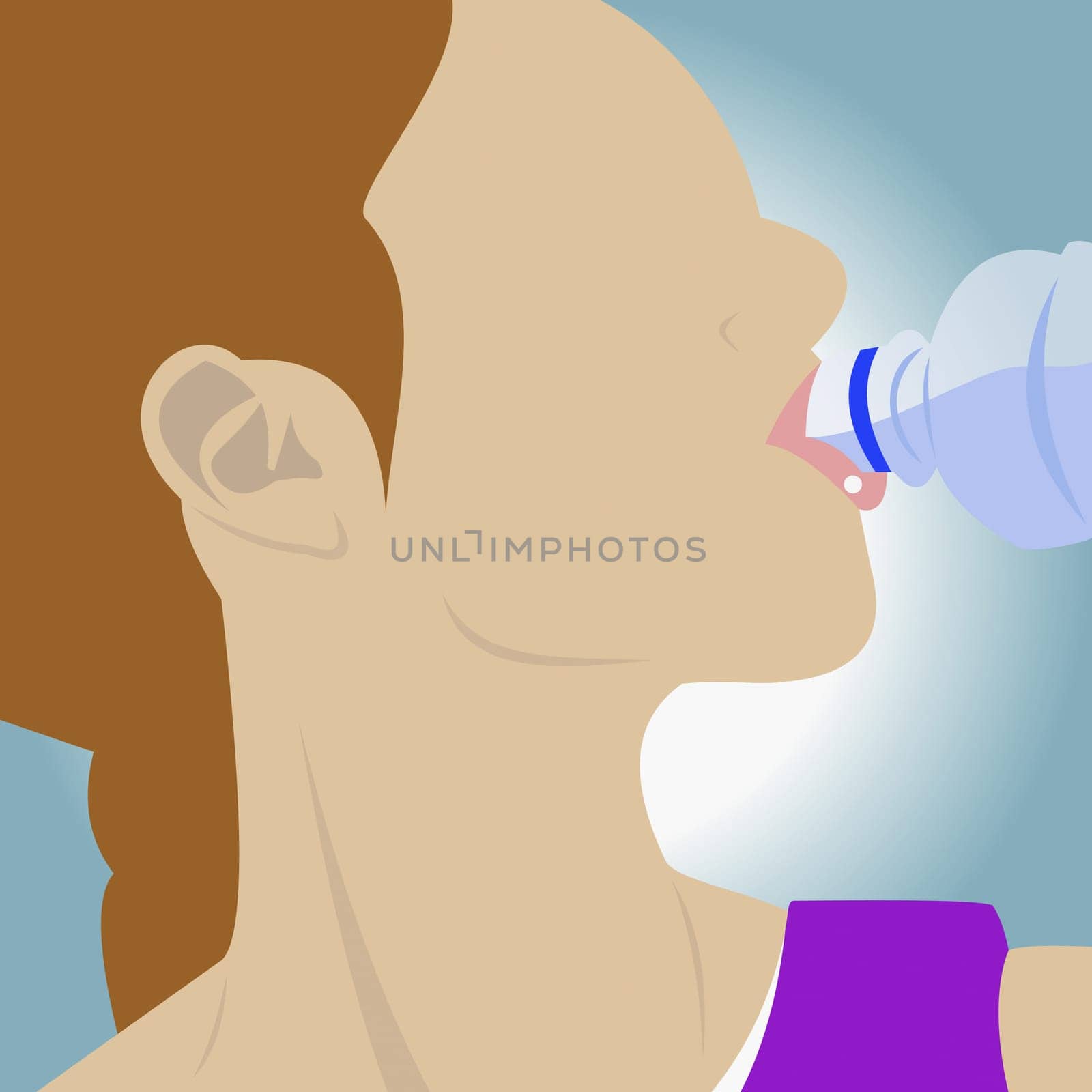 Young woman drinking water