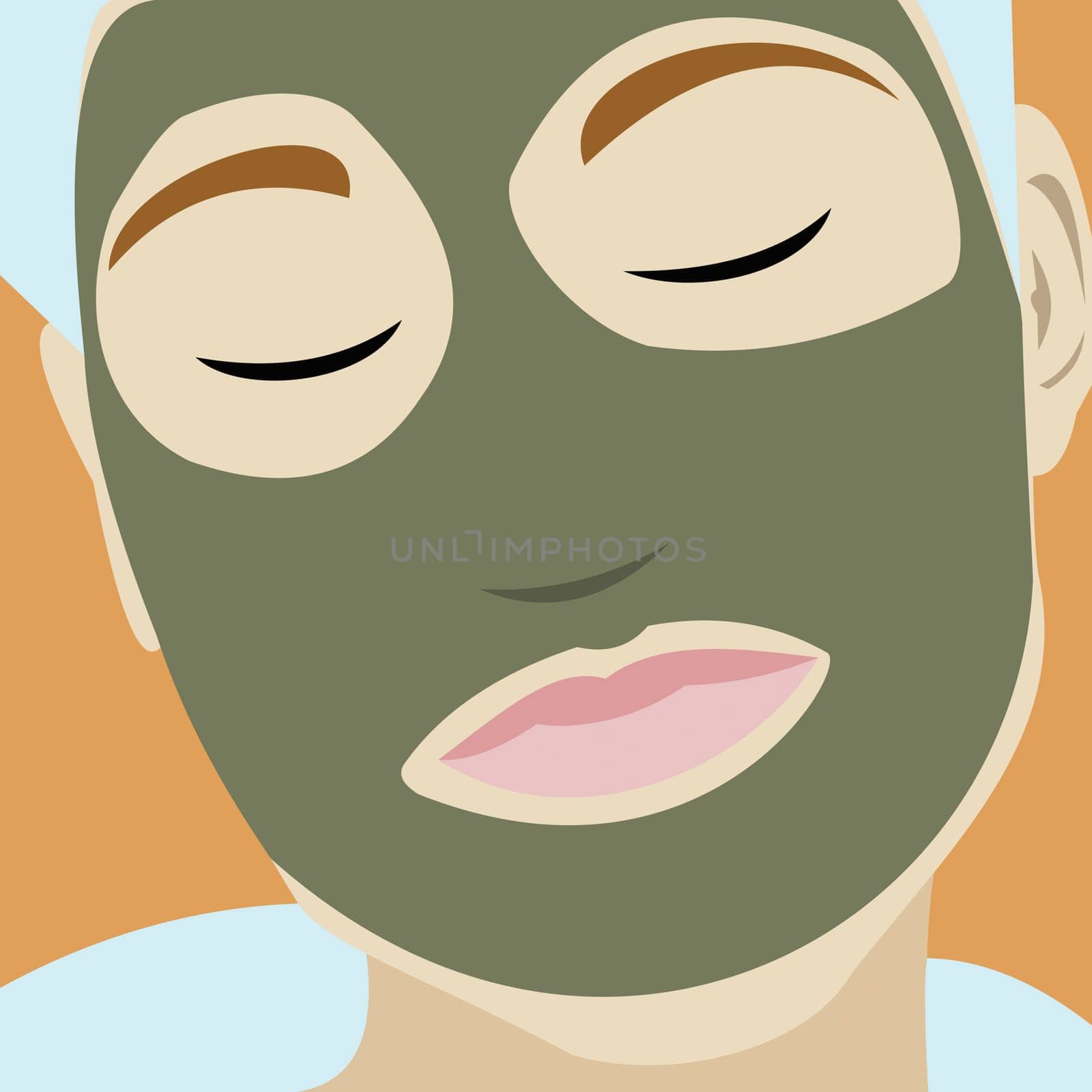 Young woman wearing a facial mask
