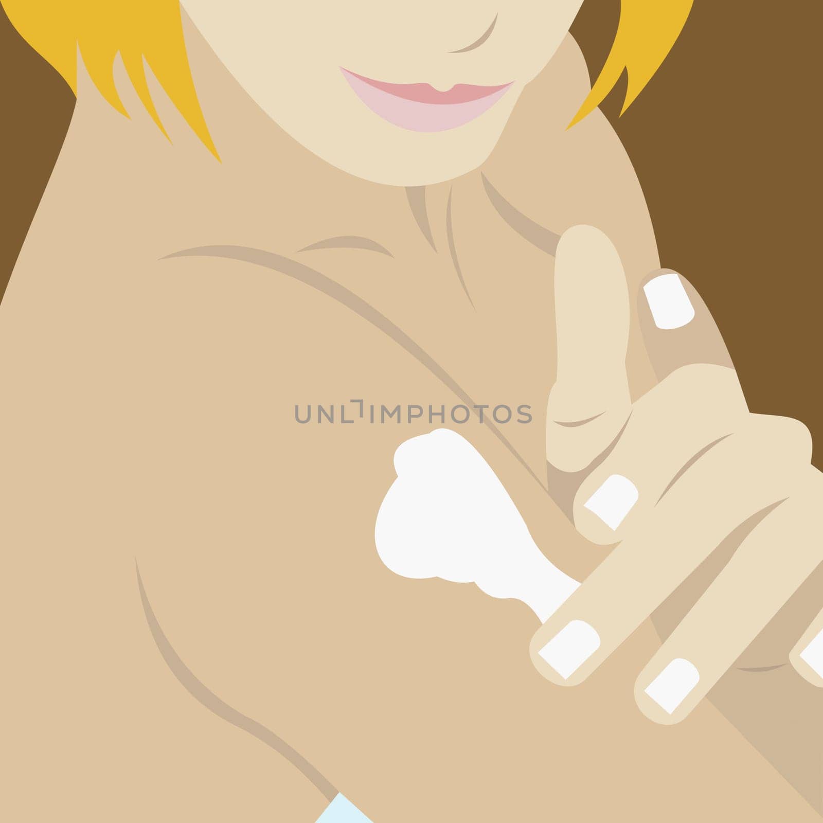 Woman applying moisturizer on her arm