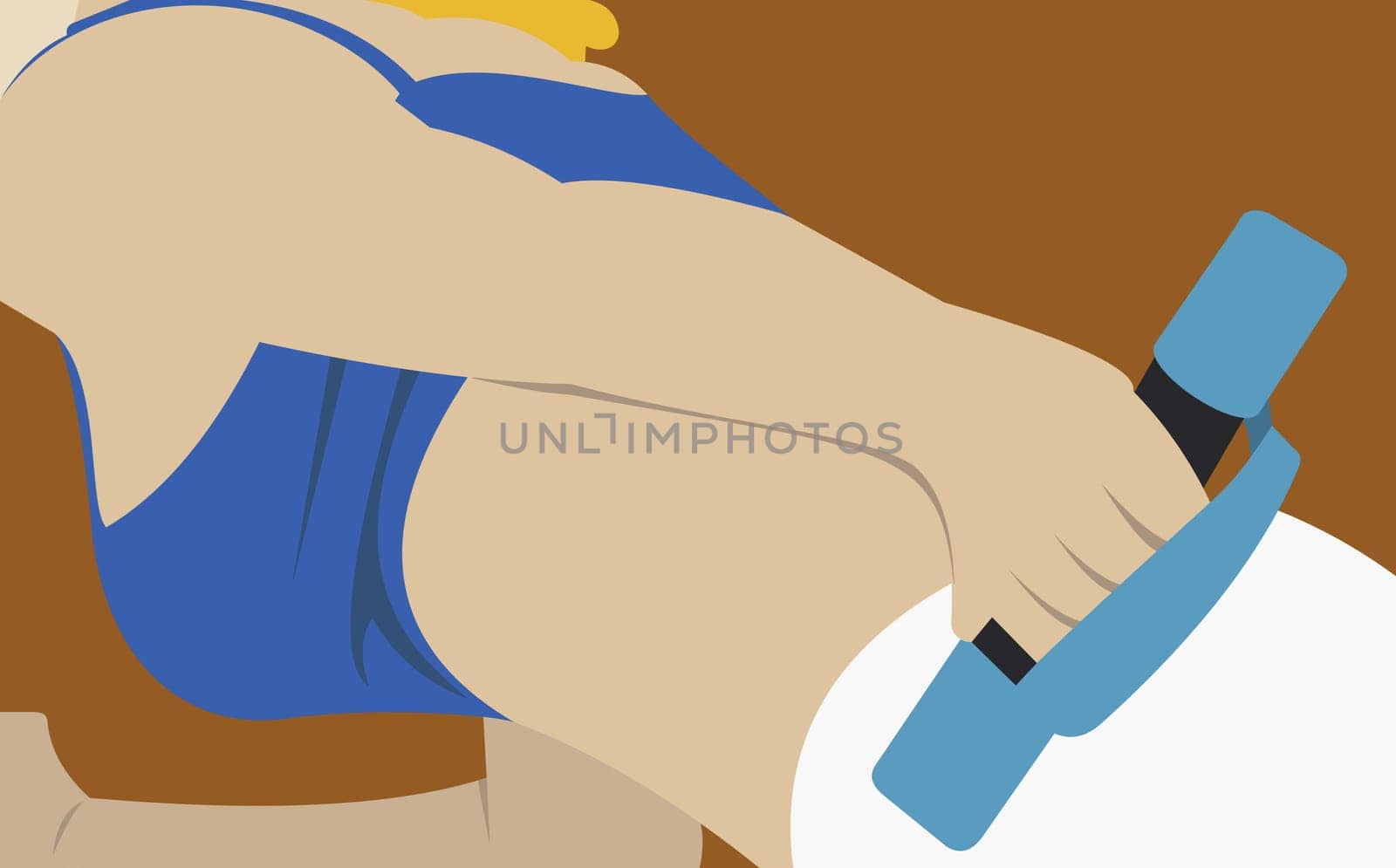 Woman exercising with dumbbells