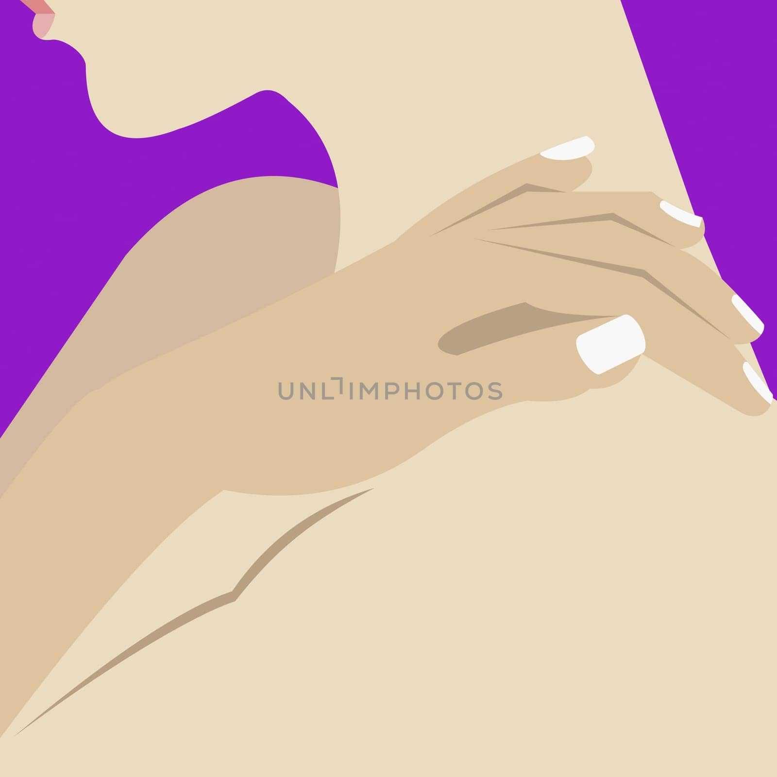 Woman massaging her shoulder