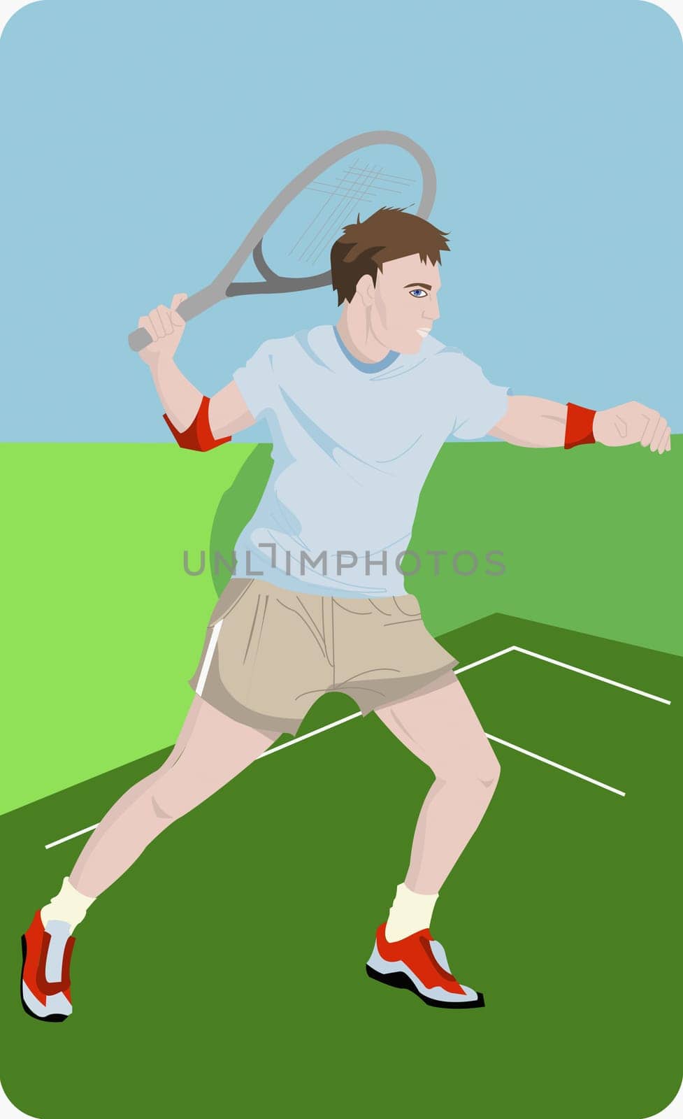 Young man playing tennis