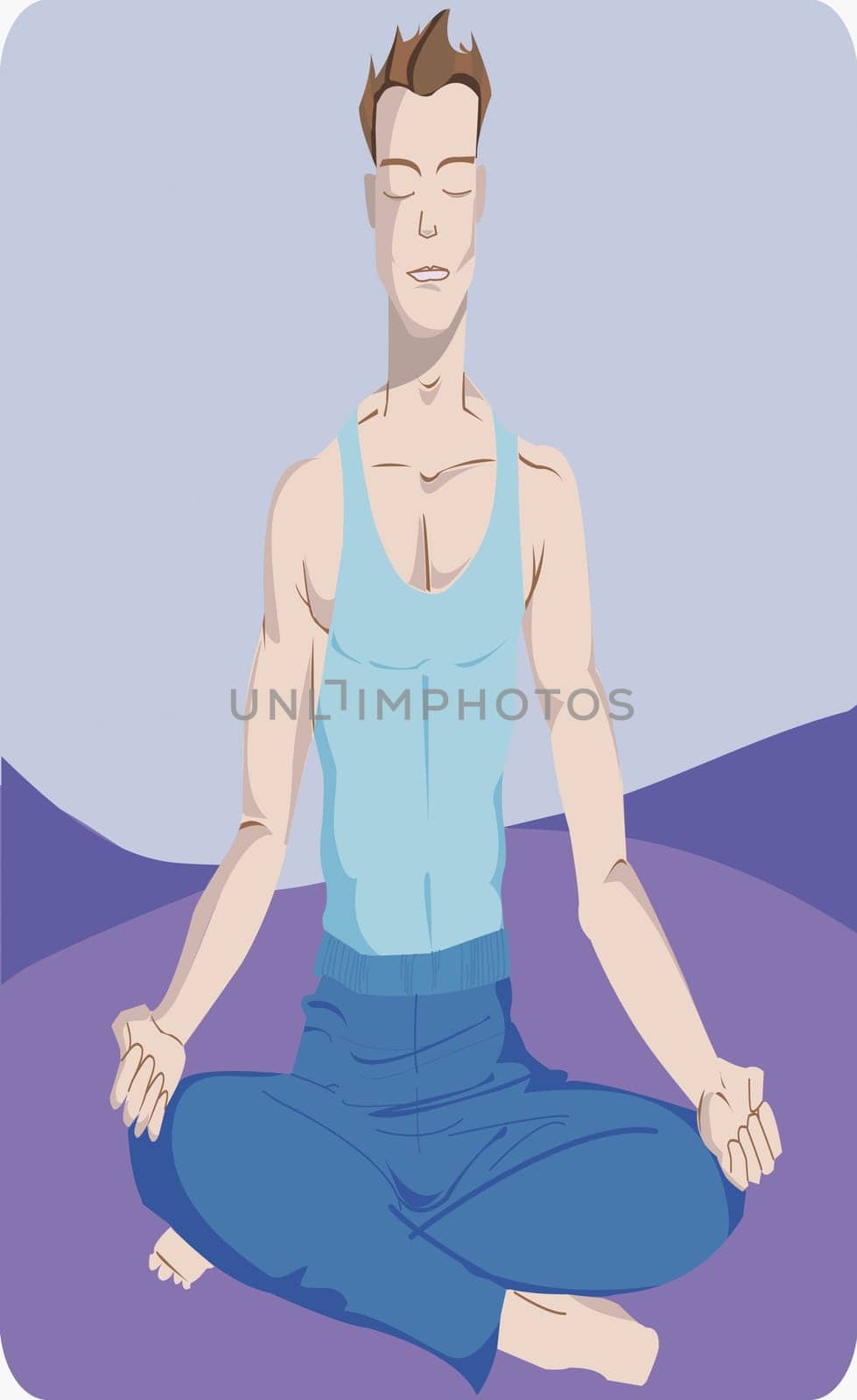 Young man meditating