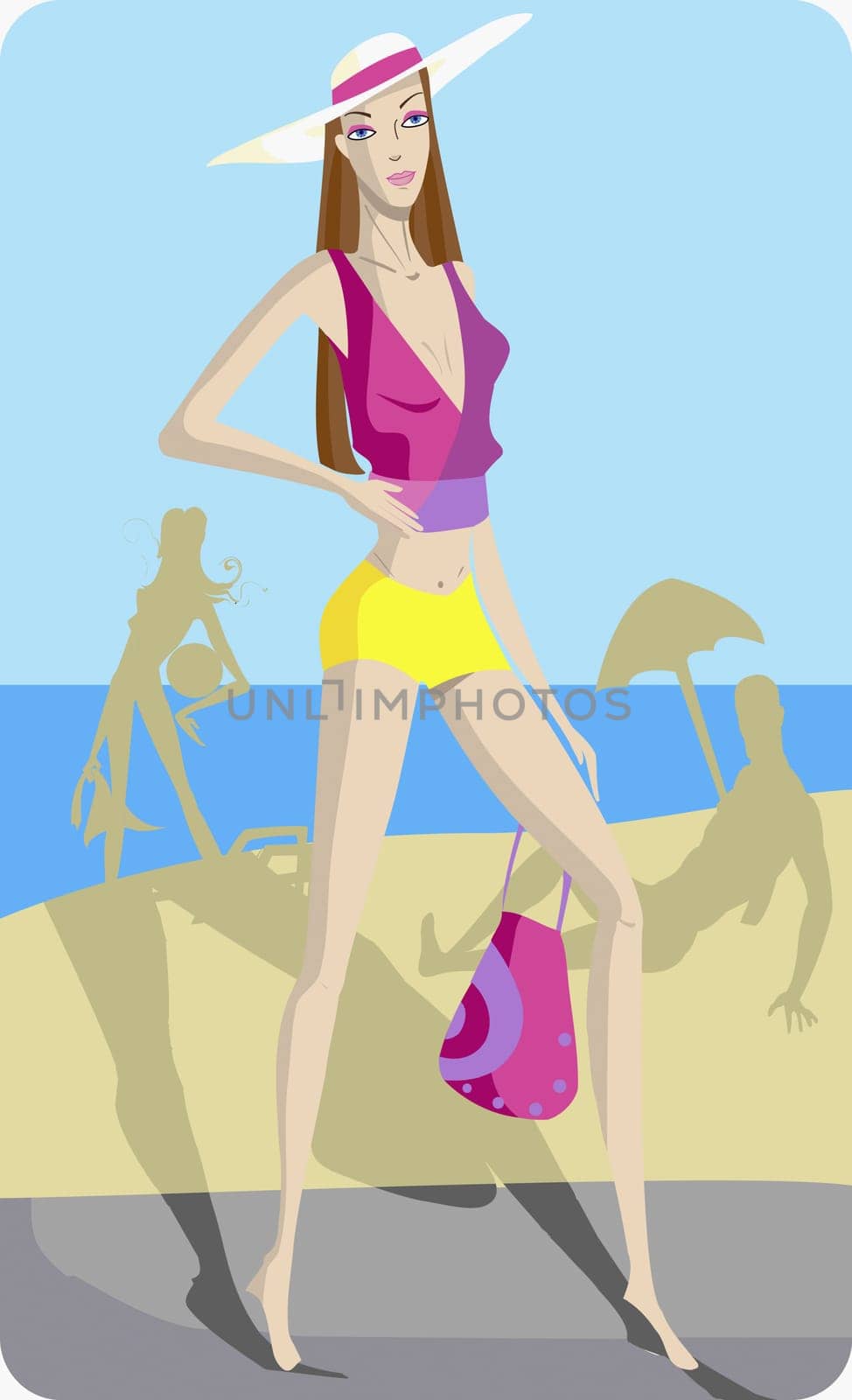 Young woman standing on the beach