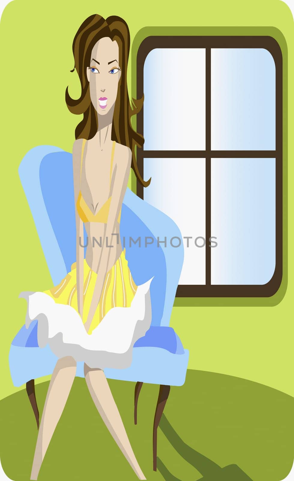 Young woman sitting on a chair