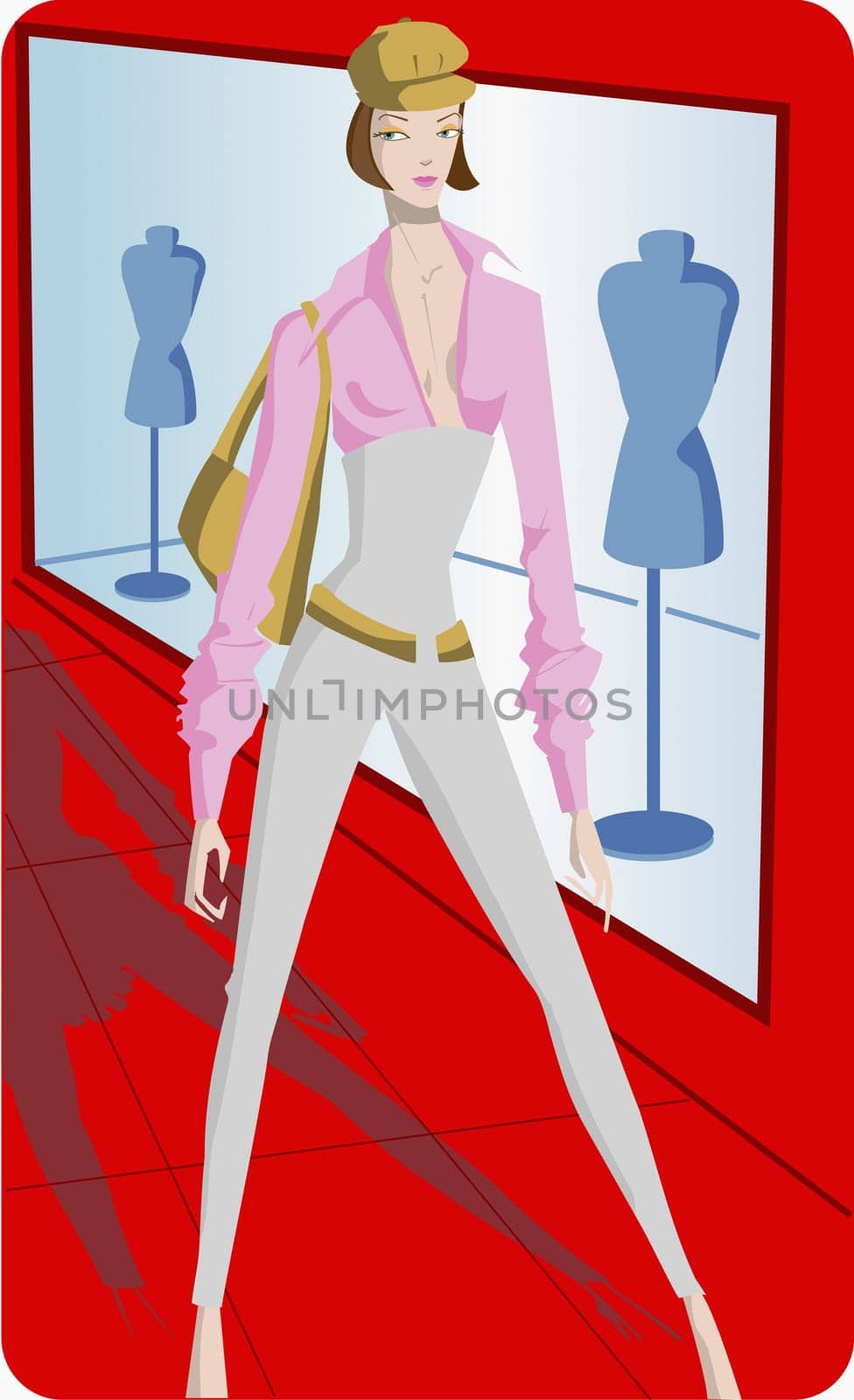 Young woman standing in a shopping mall
